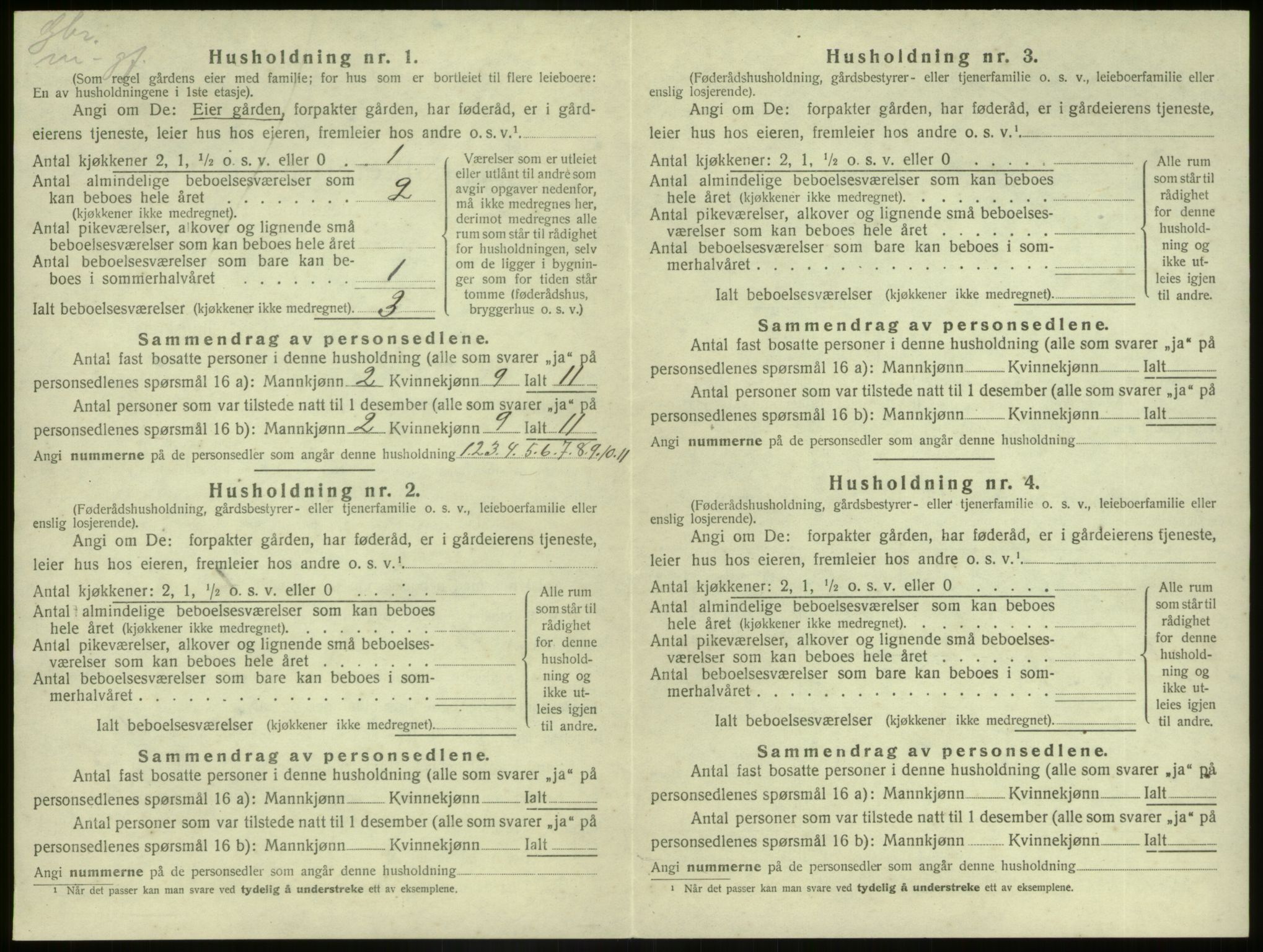 SAB, 1920 census for Kinn, 1920, p. 1163