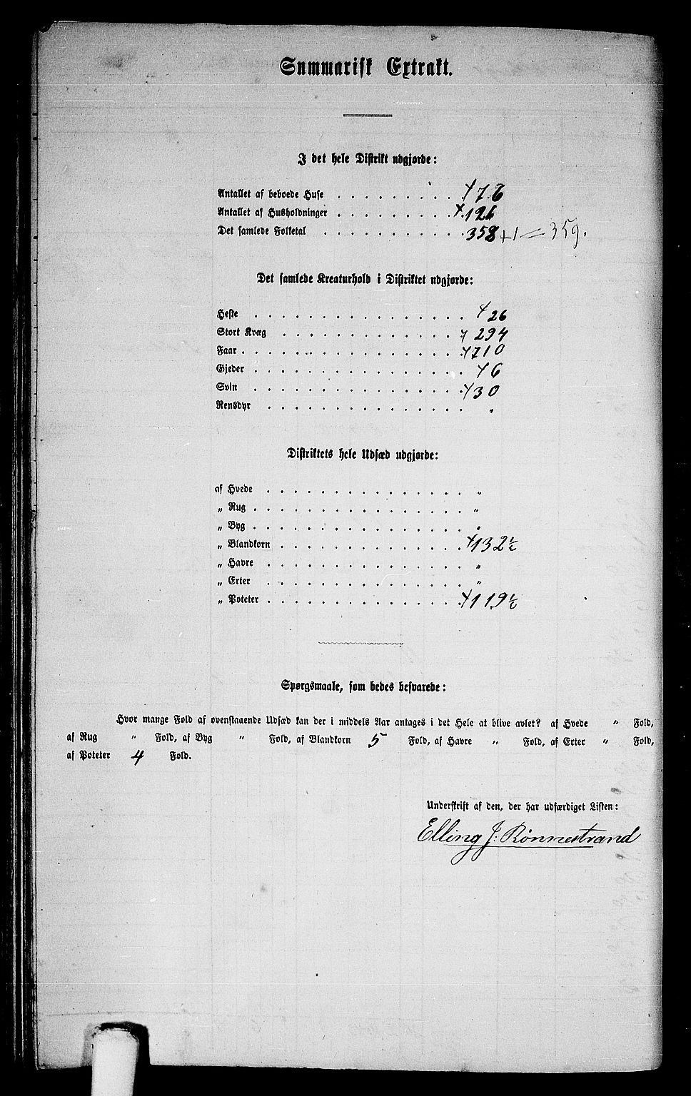 RA, 1865 census for Ulvik, 1865, p. 155