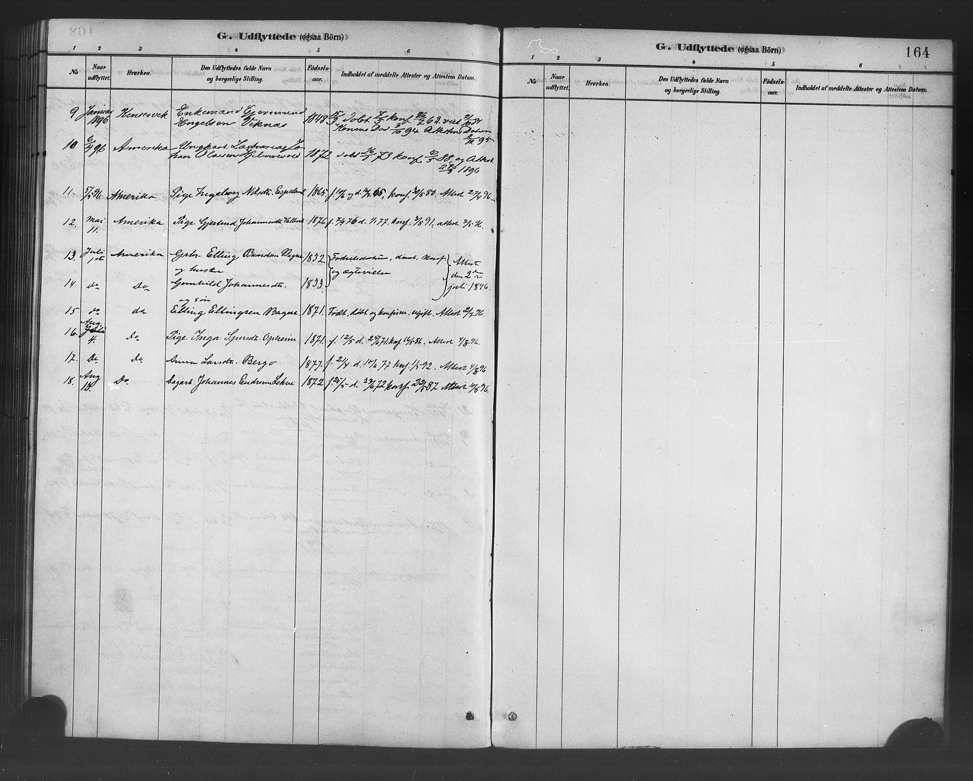 Ulvik sokneprestembete, SAB/A-78801/H/Haa: Parish register (official) no. B 1, 1878-1897, p. 164
