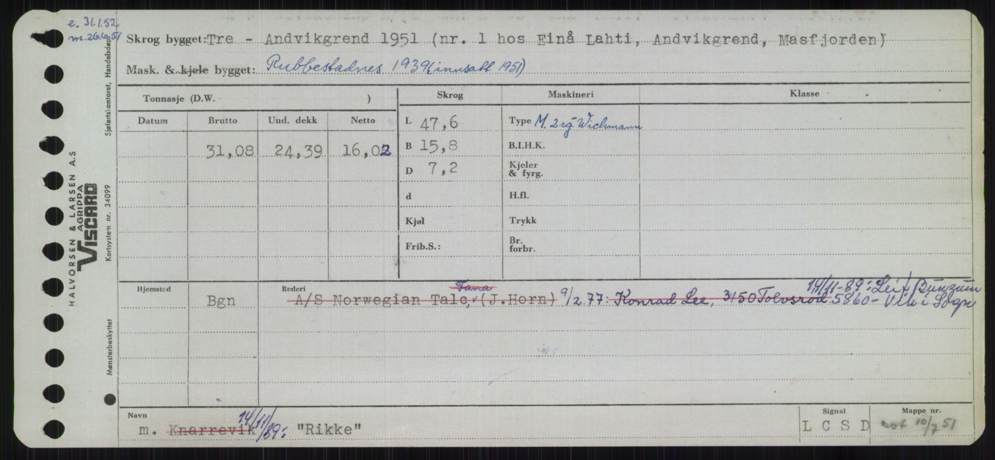 Sjøfartsdirektoratet med forløpere, Skipsmålingen, RA/S-1627/H/Ha/L0004/0002: Fartøy, Mas-R / Fartøy, Odin-R, p. 689