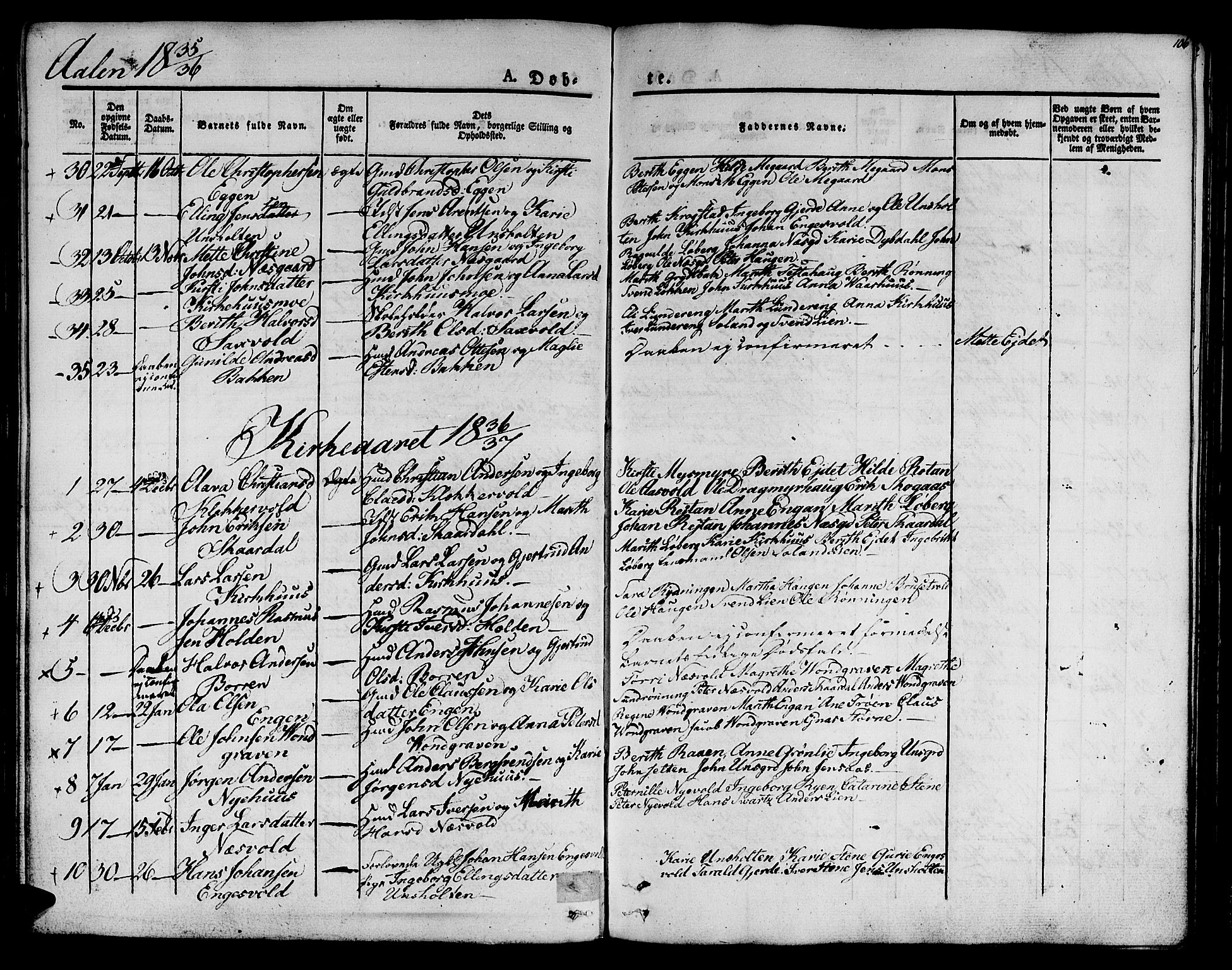 Ministerialprotokoller, klokkerbøker og fødselsregistre - Sør-Trøndelag, SAT/A-1456/685/L0959: Parish register (official) no. 685A04 /3, 1829-1845, p. 106