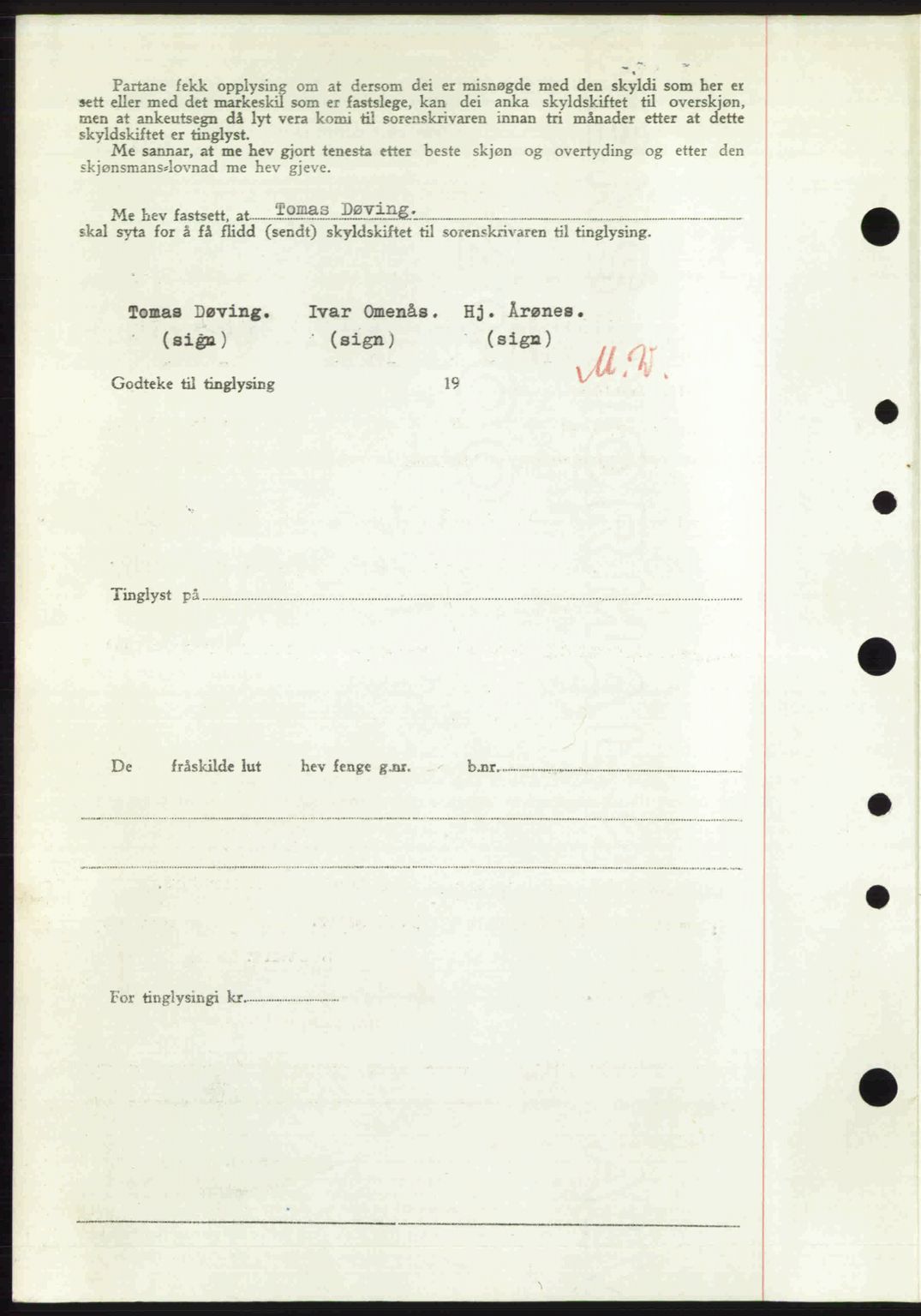 Nordre Sunnmøre sorenskriveri, SAT/A-0006/1/2/2C/2Ca: Mortgage book no. A36, 1950-1950, Diary no: : 2364/1950