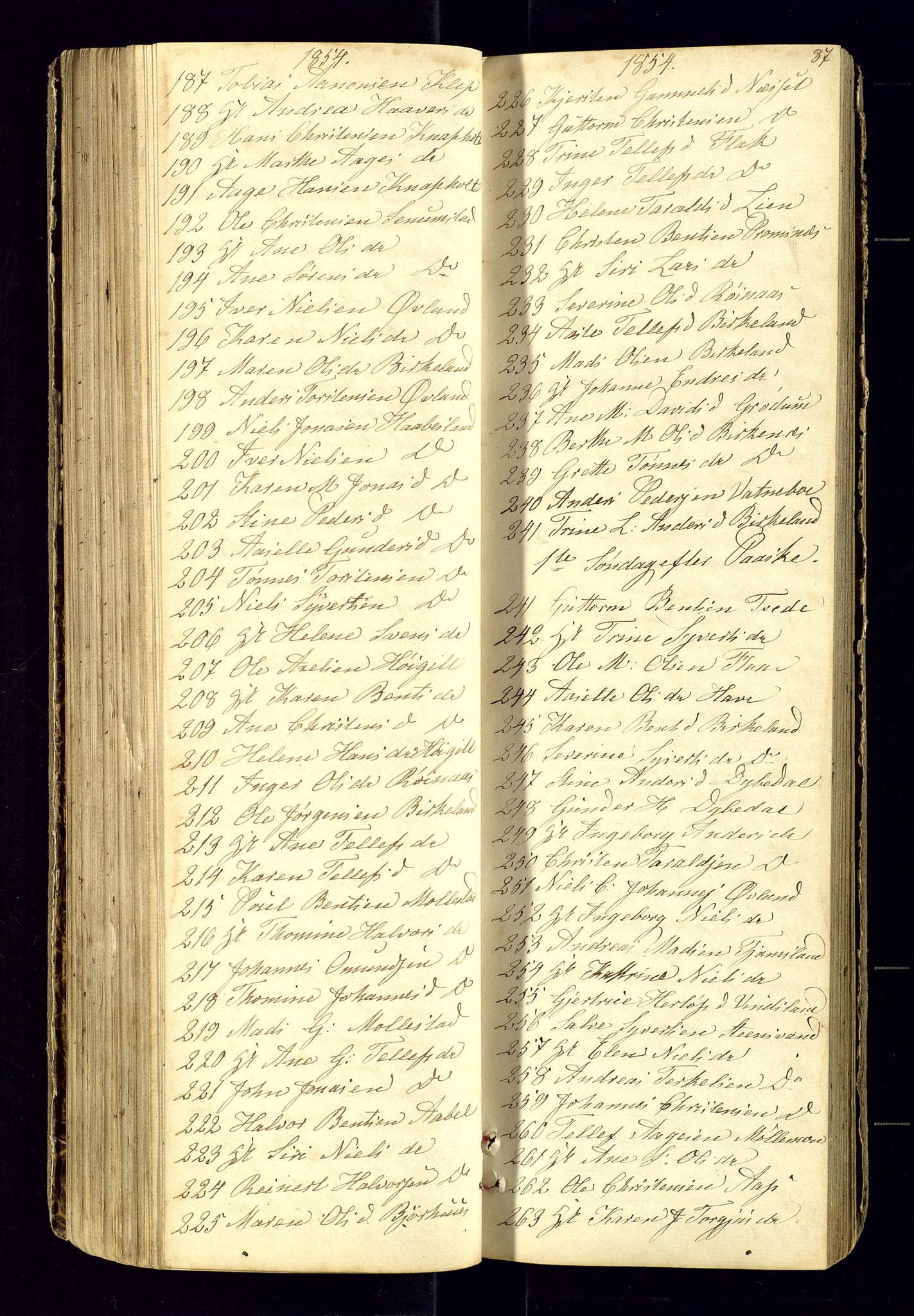 Birkenes sokneprestkontor, AV/SAK-1111-0004/F/Fc/L0003: Communicants register no. C-3, 1849-1858, p. 87