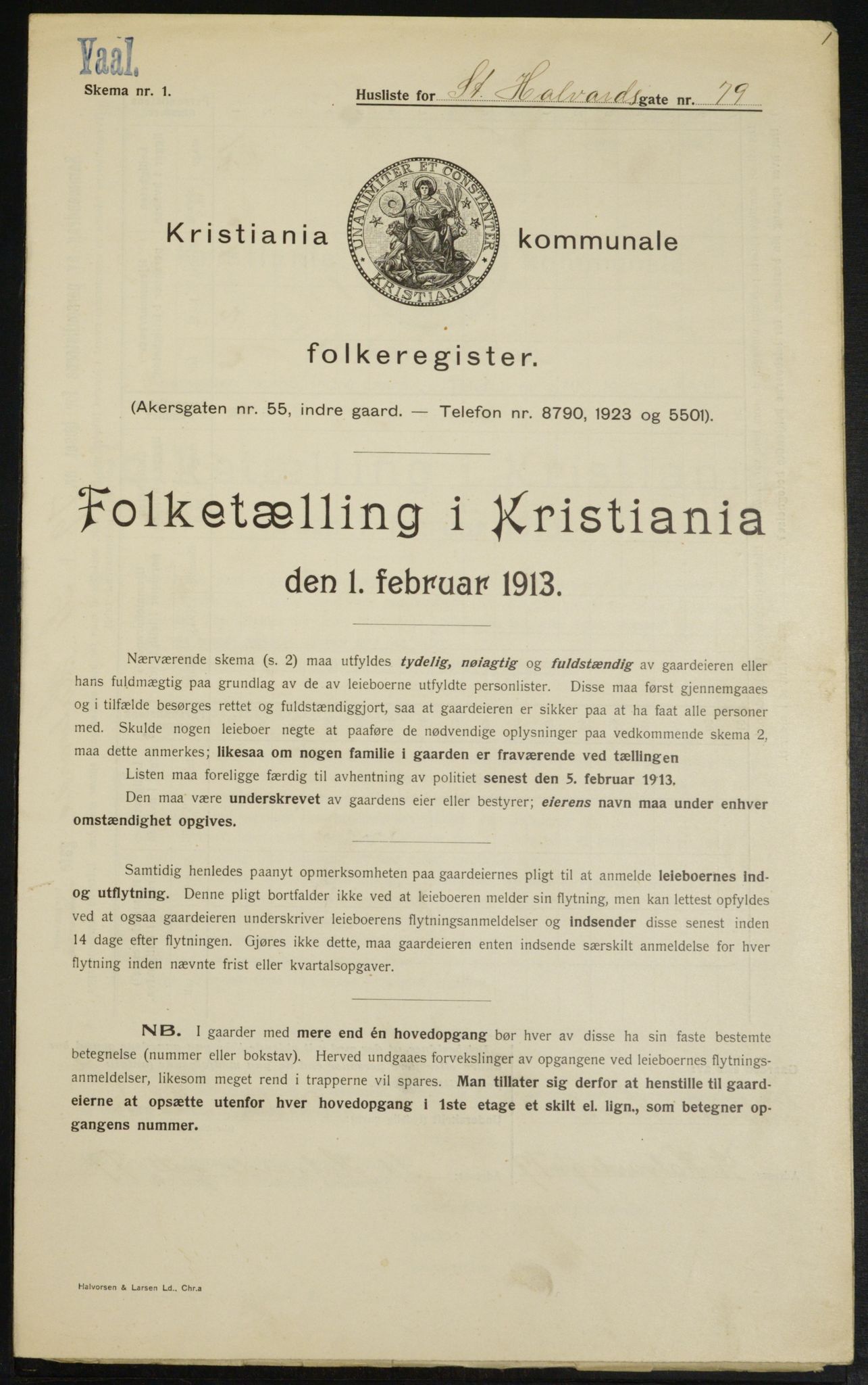 OBA, Municipal Census 1913 for Kristiania, 1913, p. 87893