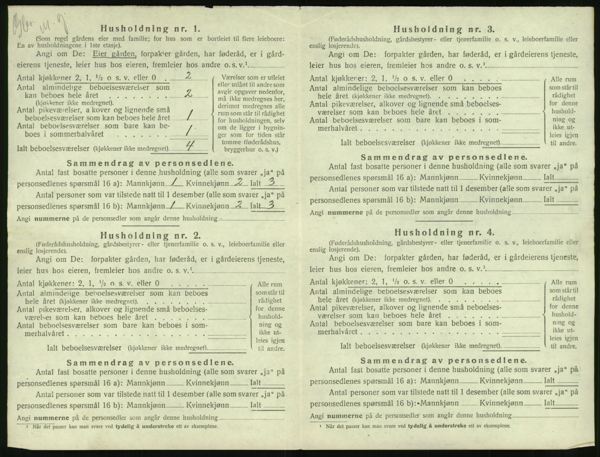 SAT, 1920 census for Borgund, 1920, p. 103