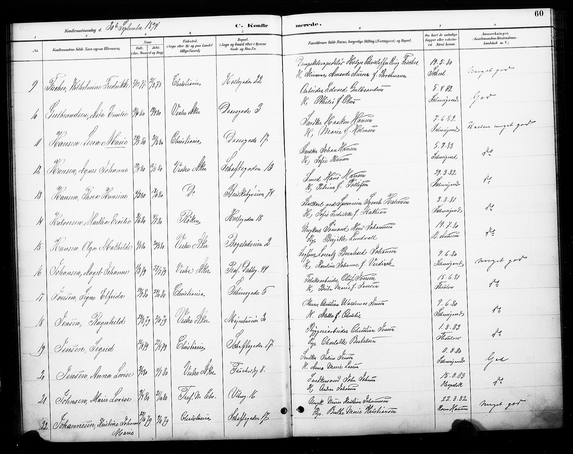 Uranienborg prestekontor Kirkebøker, AV/SAO-A-10877/F/Fa/L0003: Parish register (official) no. 3, 1890-1904, p. 60