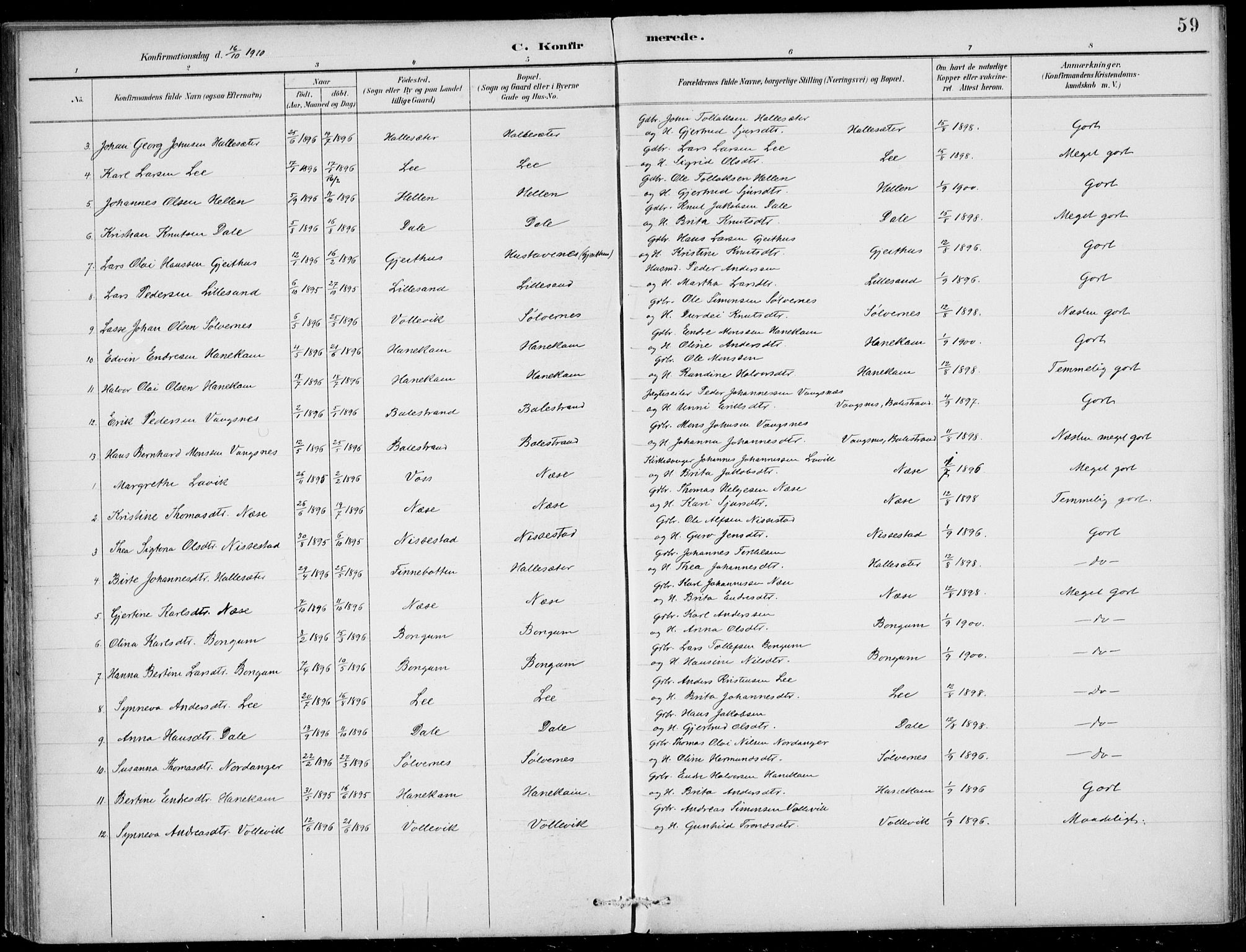 Vik sokneprestembete, SAB/A-81501: Parish register (official) no. C  2, 1891-1910, p. 59