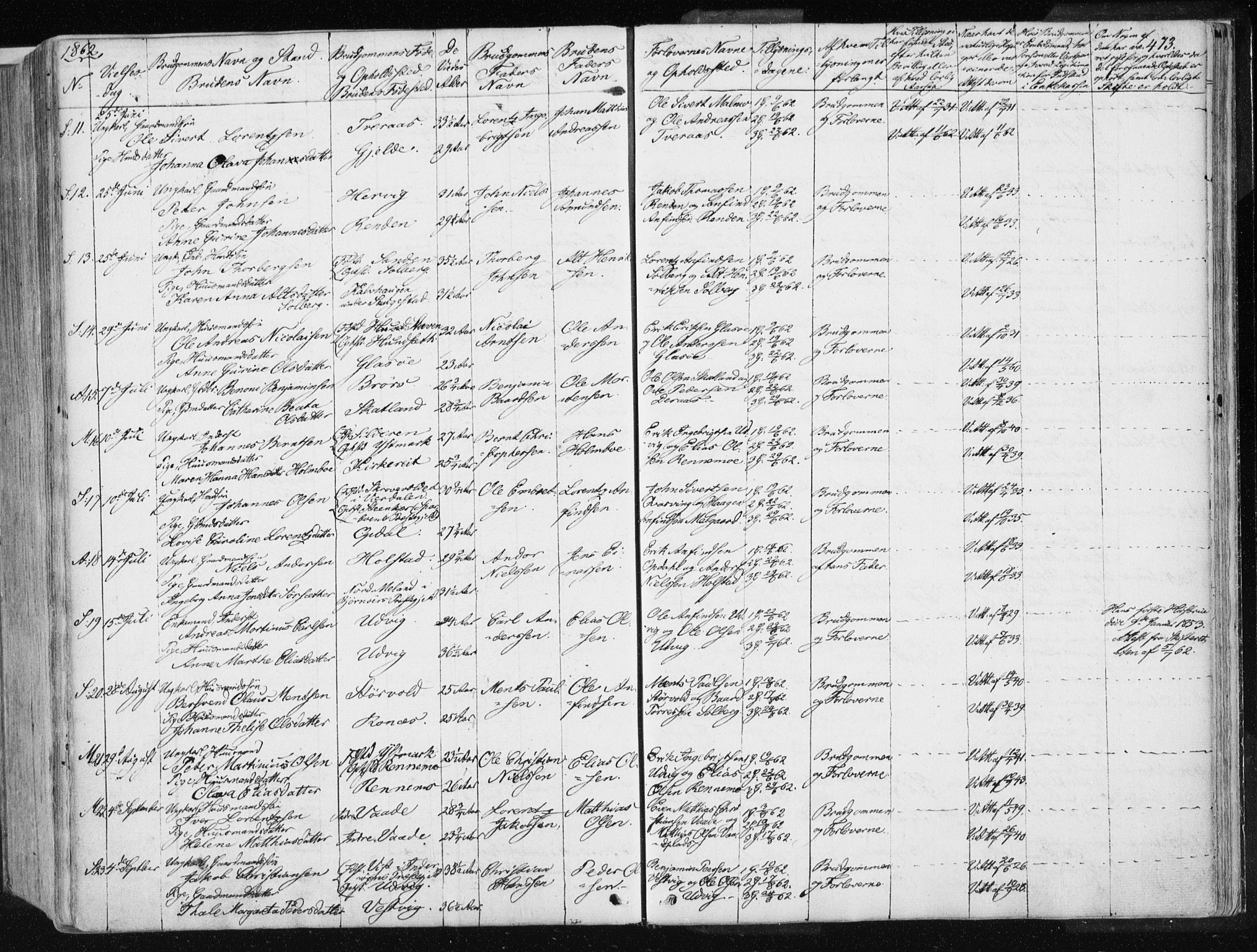 Ministerialprotokoller, klokkerbøker og fødselsregistre - Nord-Trøndelag, SAT/A-1458/741/L0393: Parish register (official) no. 741A07, 1849-1863, p. 473