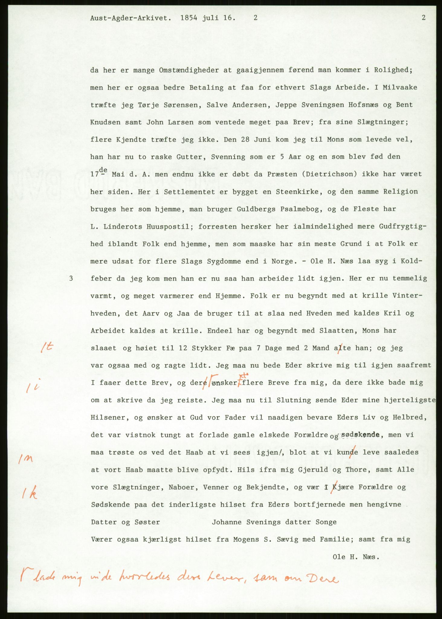 Samlinger til kildeutgivelse, Amerikabrevene, AV/RA-EA-4057/F/L0026: Innlån fra Aust-Agder: Aust-Agder-Arkivet - Erickson, 1838-1914, p. 27