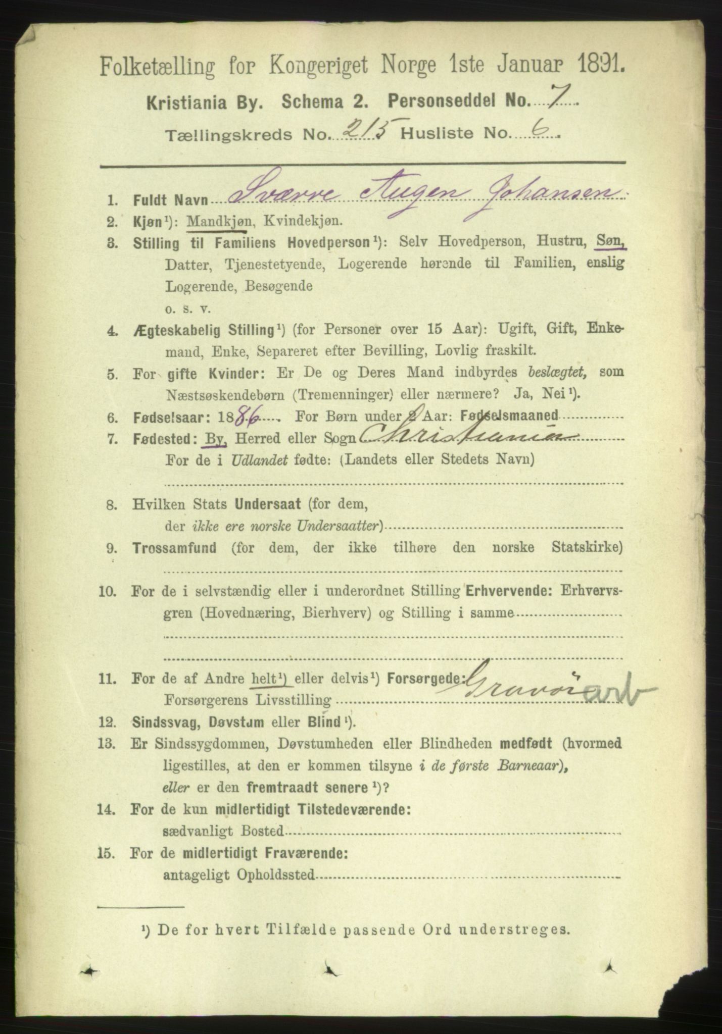 RA, 1891 census for 0301 Kristiania, 1891, p. 127899
