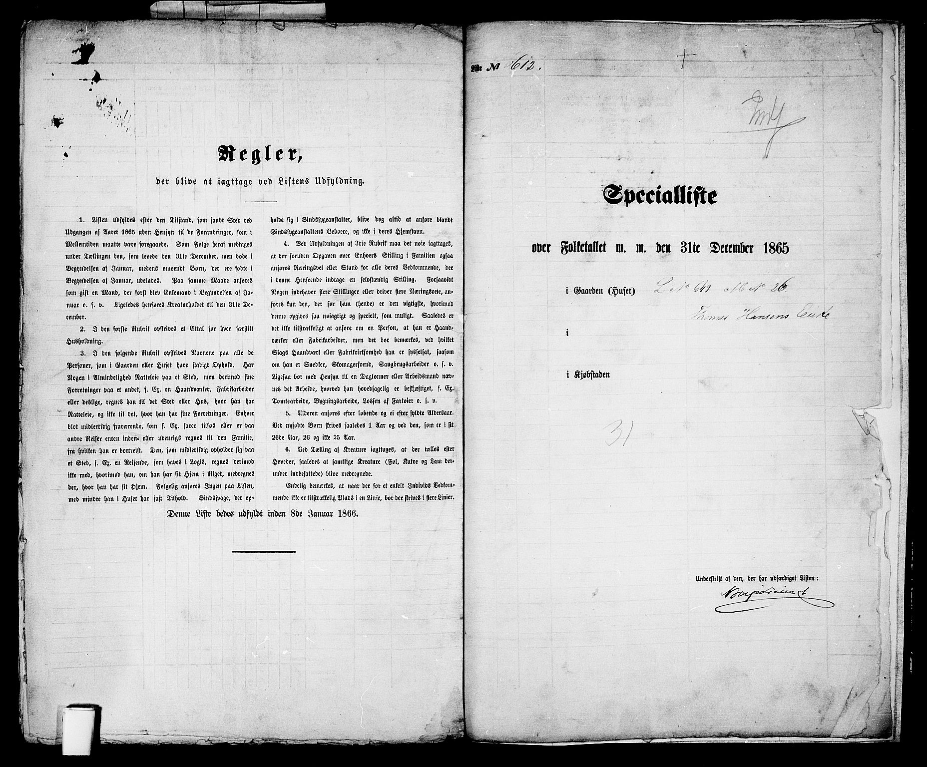 RA, 1865 census for Skien, 1865, p. 1260