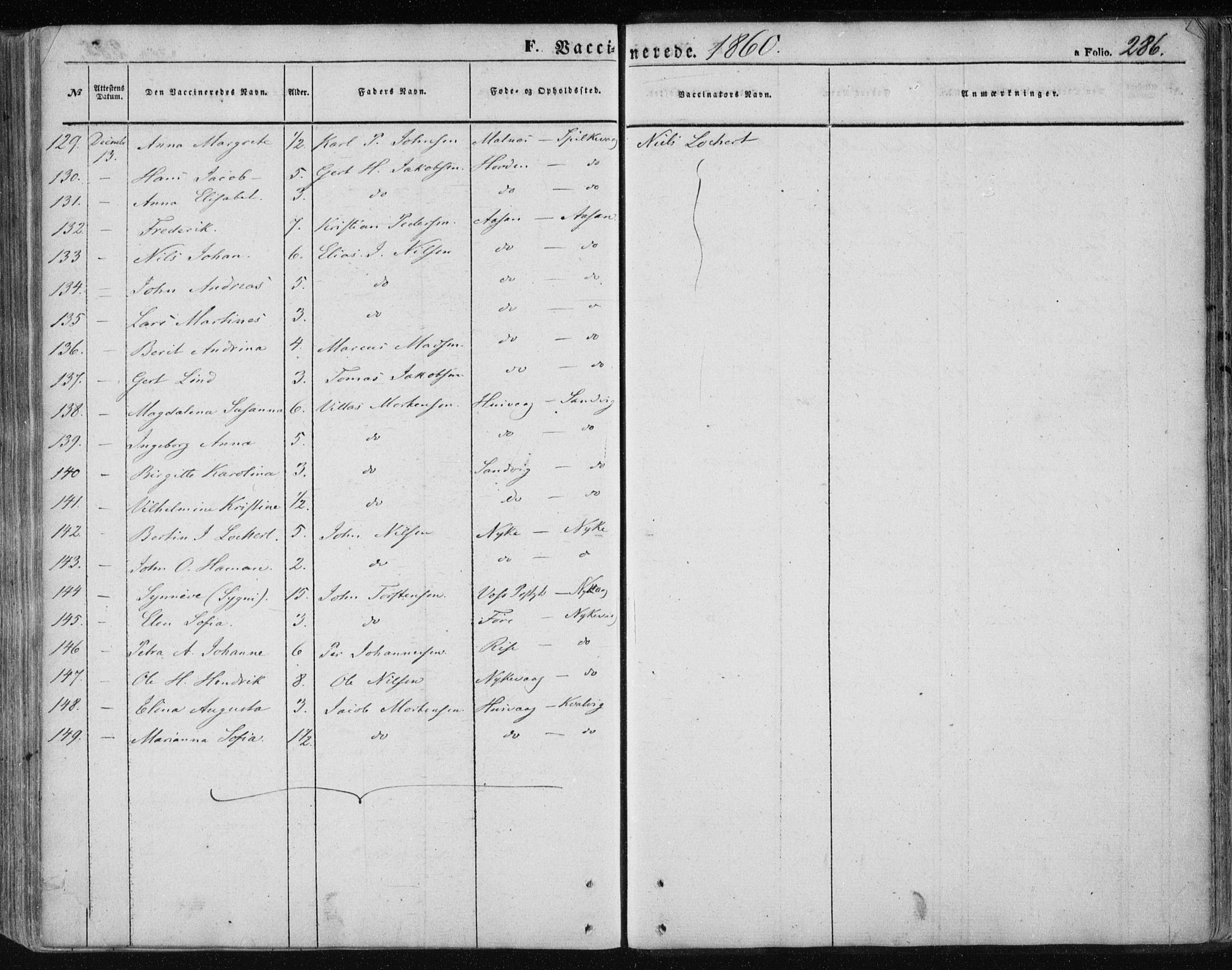 Ministerialprotokoller, klokkerbøker og fødselsregistre - Nordland, AV/SAT-A-1459/891/L1300: Parish register (official) no. 891A05, 1856-1870, p. 286