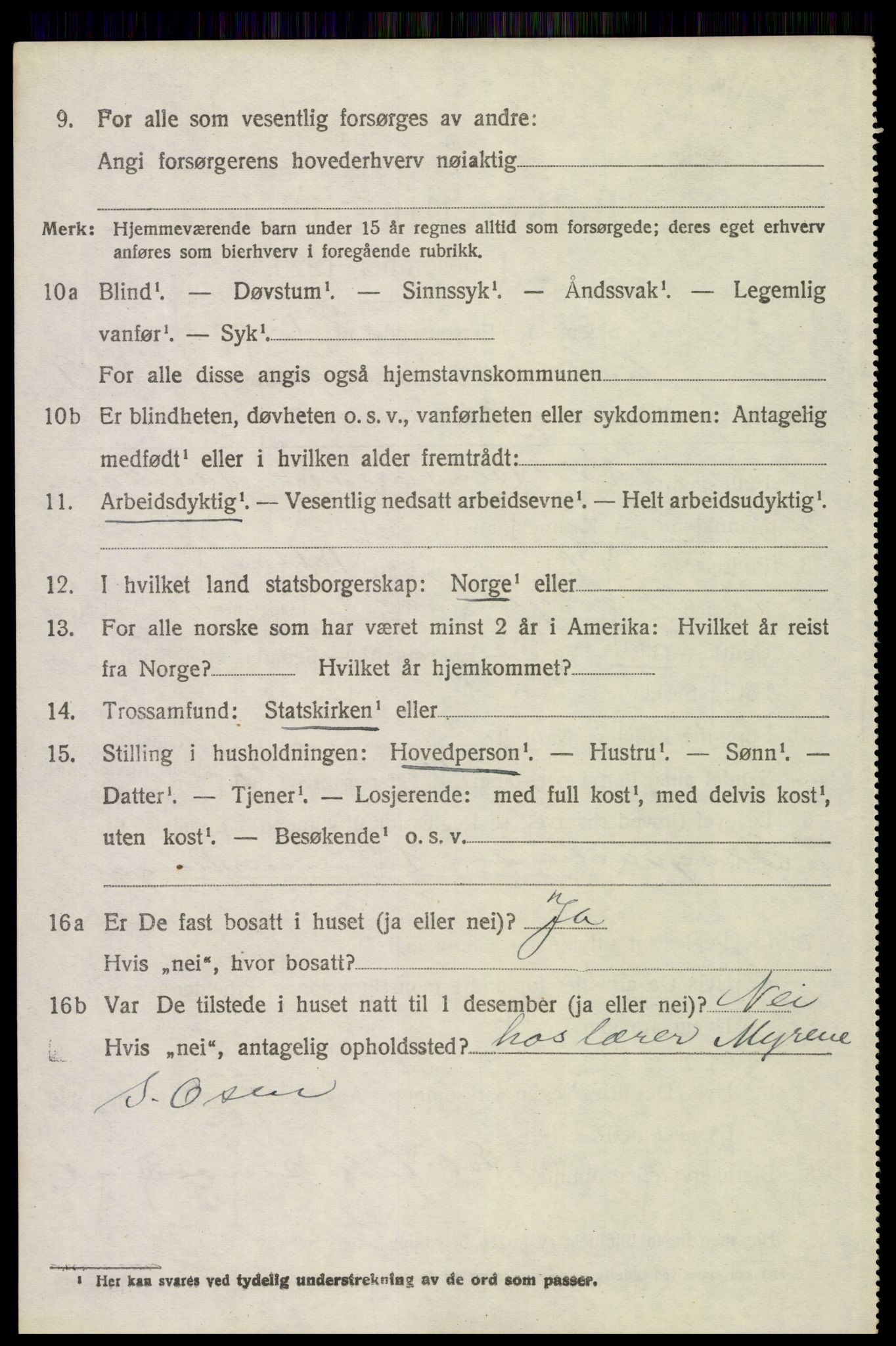 SAH, 1920 census for Trysil, 1920, p. 10608