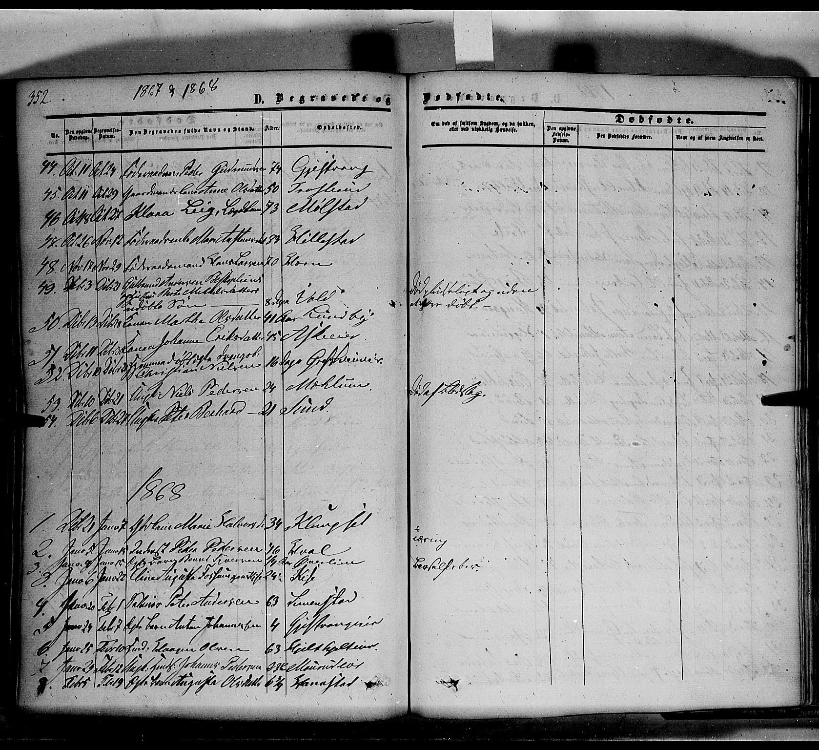 Nes prestekontor, Hedmark, SAH/PREST-020/K/Ka/L0004: Parish register (official) no. 4, 1852-1886, p. 352