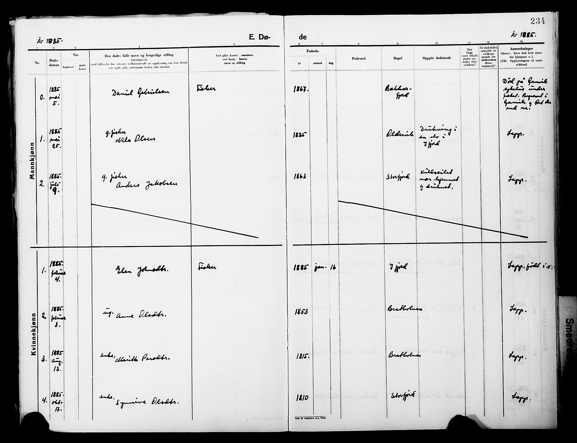 Lebesby sokneprestkontor, AV/SATØ-S-1353/H/Ha/L0004kirke: Parish register (official) no. 4, 1870-1902, p. 234