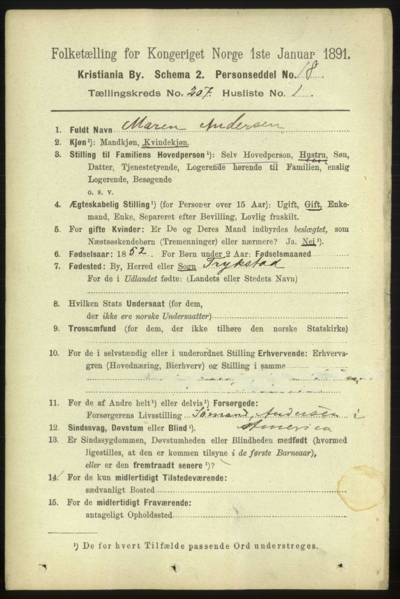 RA, 1891 census for 0301 Kristiania, 1891, p. 124290