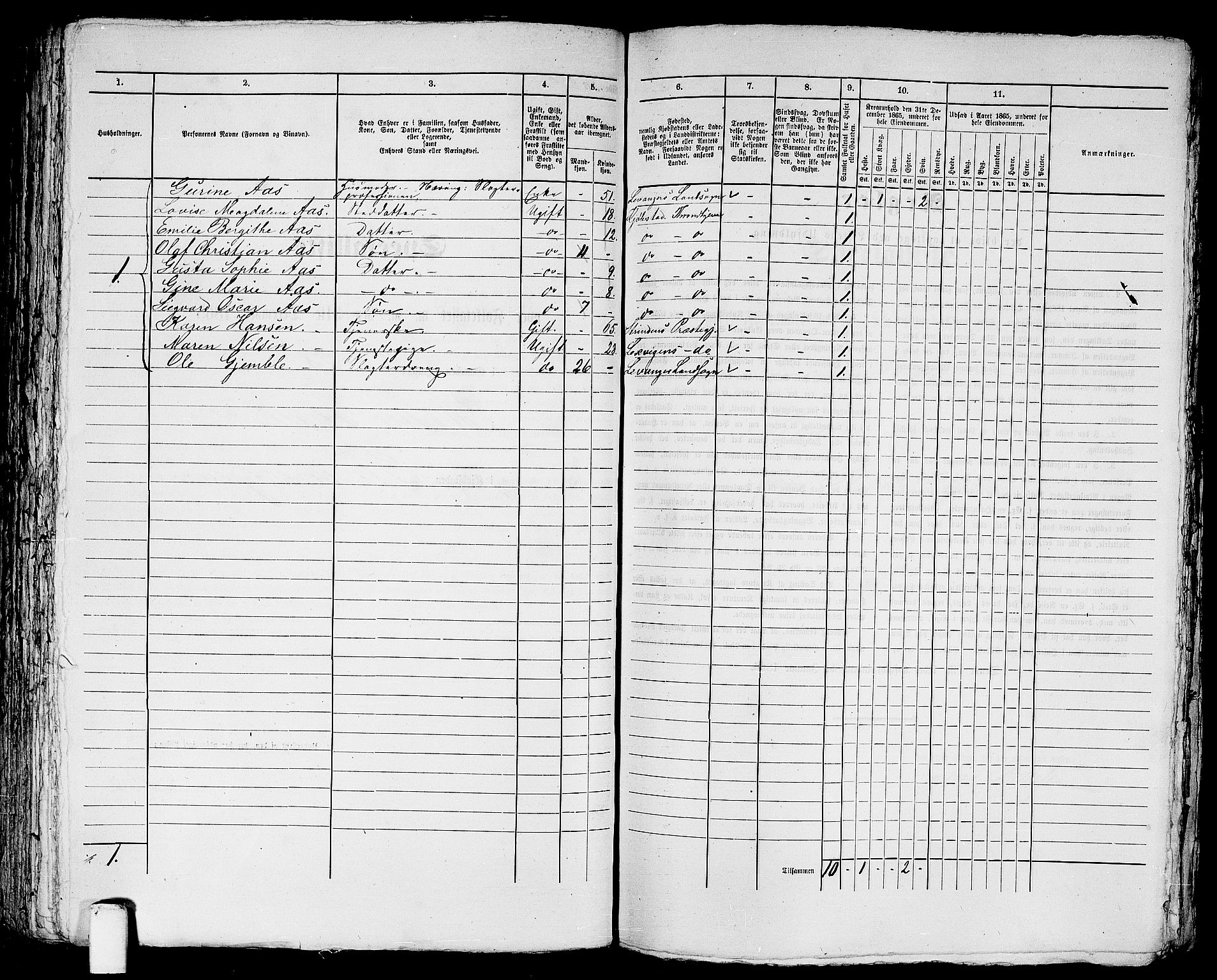 RA, 1865 census for Trondheim, 1865, p. 1773