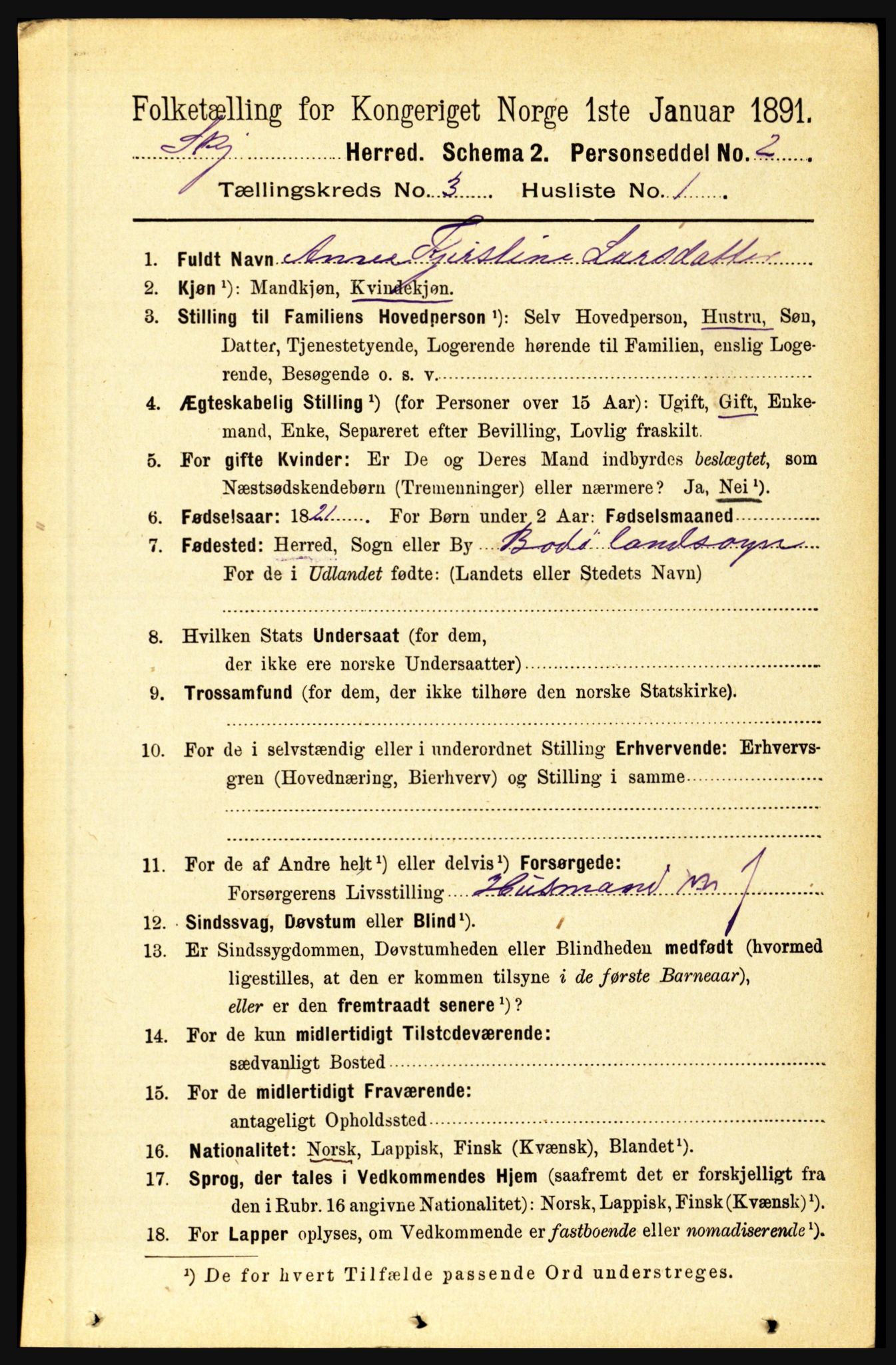 RA, 1891 census for 1842 Skjerstad, 1891, p. 735