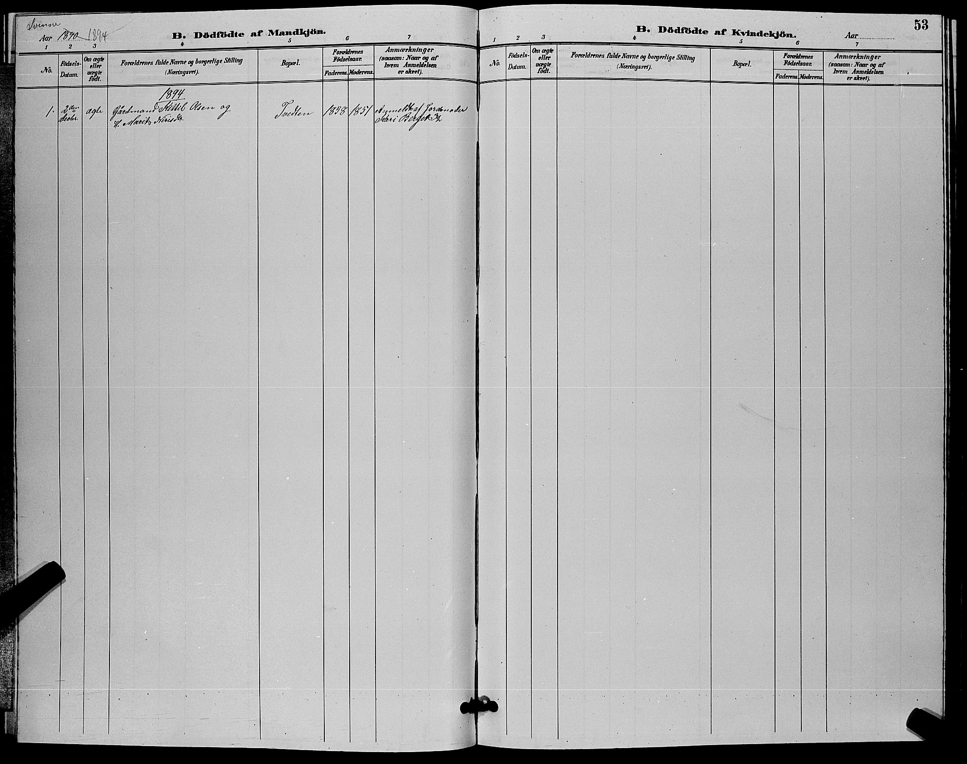 Flesberg kirkebøker, SAKO/A-18/G/Ga/L0004: Parish register (copy) no. I 4 /2, 1890-1898, p. 53