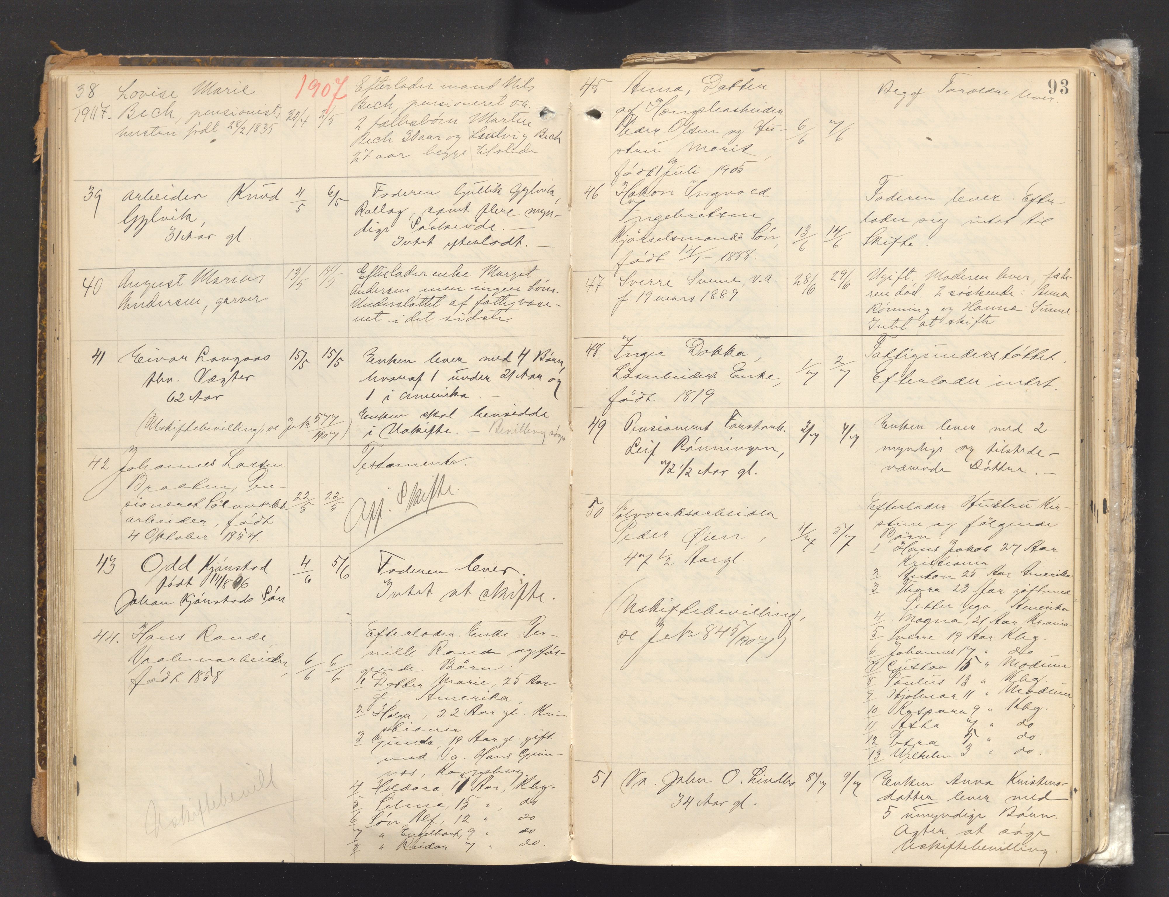 Numedal og Sandsvær sorenskriveri, AV/SAKO-A-128/H/Ha/Haa/Haab/L0001: Dødsfallsprotokoll - Kongsberg by, 1891-1926, p. 92b-93a