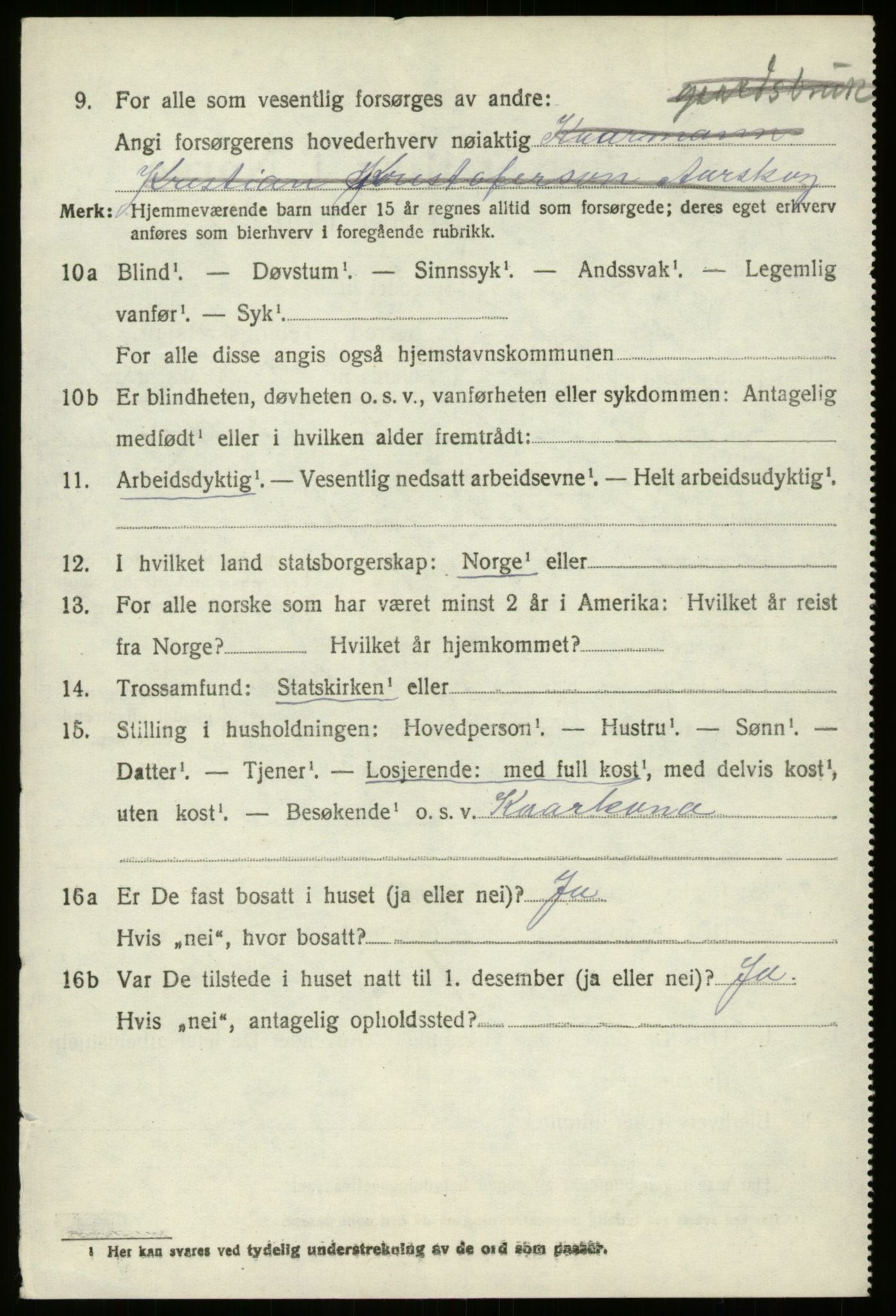 SAB, 1920 census for Gloppen, 1920, p. 4557