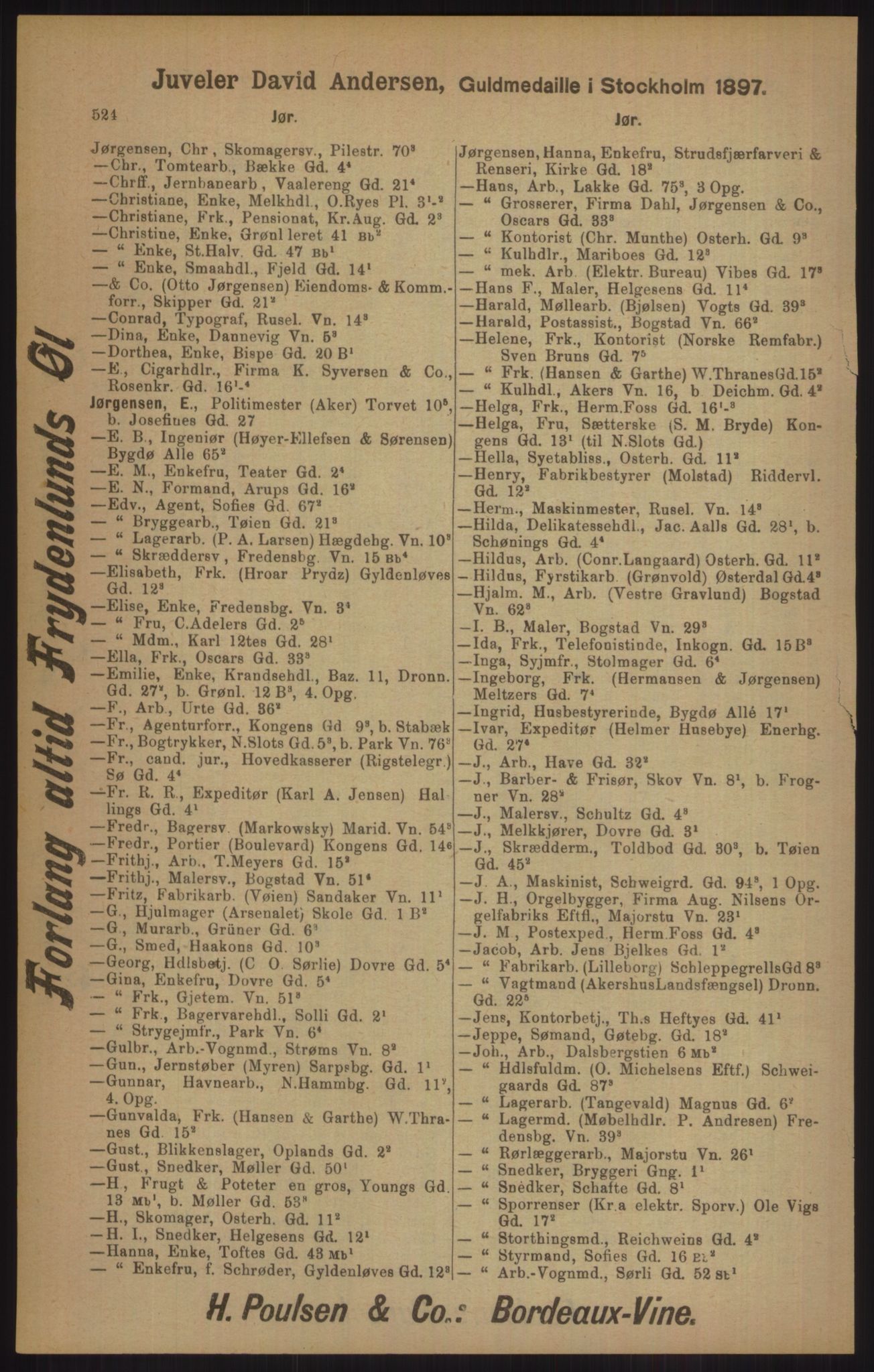 Kristiania/Oslo adressebok, PUBL/-, 1905, p. 524