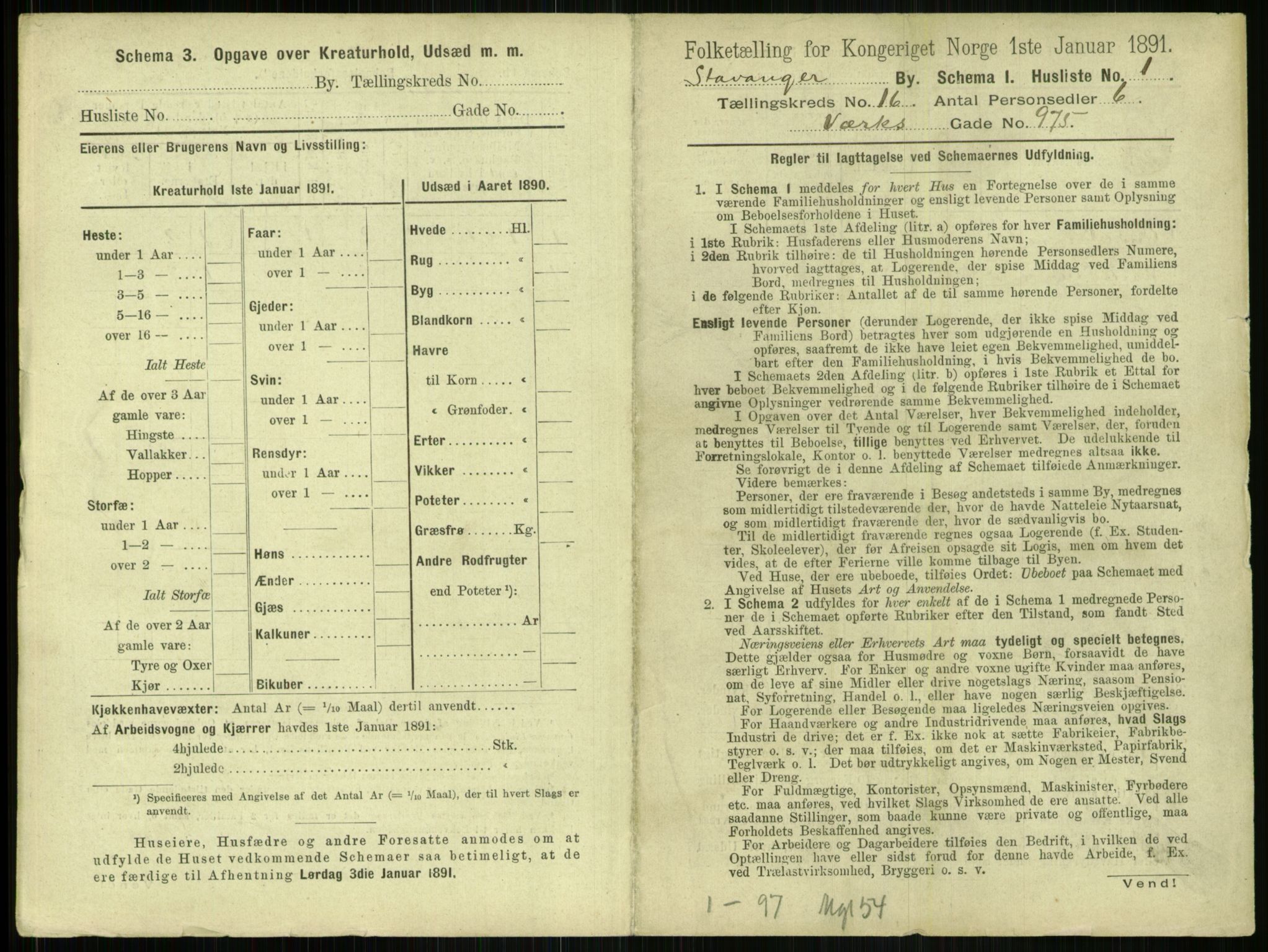 RA, 1891 census for 1103 Stavanger, 1891, p. 2989