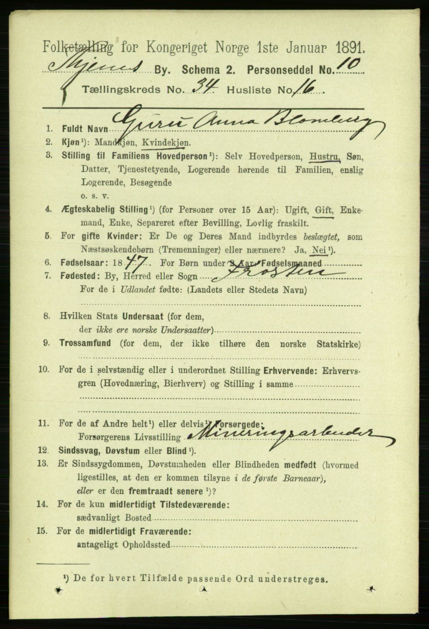 RA, 1891 census for 1601 Trondheim, 1891, p. 25844