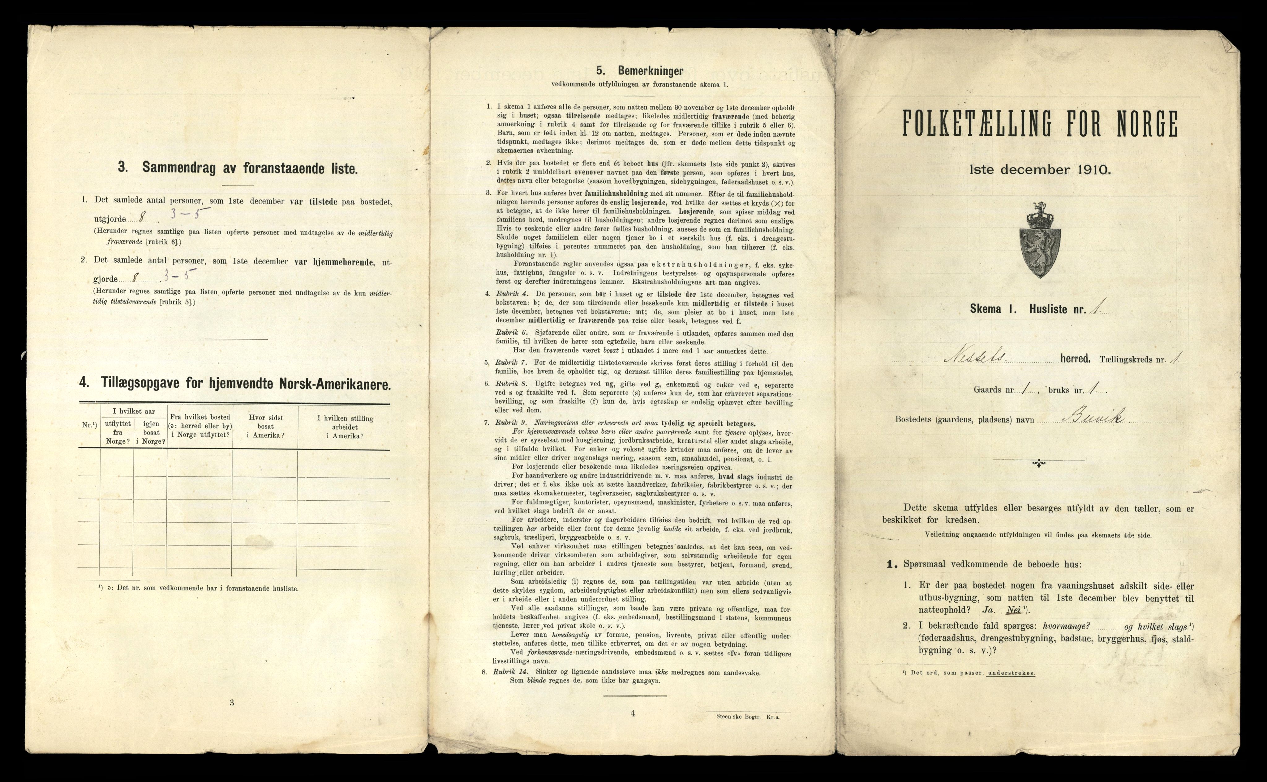 RA, 1910 census for Nesset, 1910, p. 27