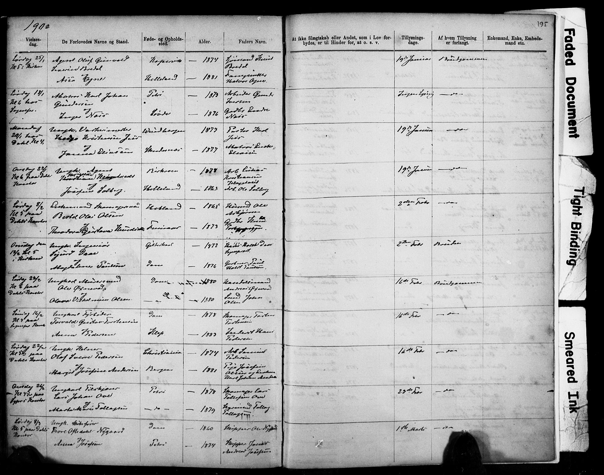 Domkirken sokneprestkontor, AV/SAST-A-101812/001/30/30BB/L0014: Parish register (copy) no. B 14, 1875-1902, p. 195