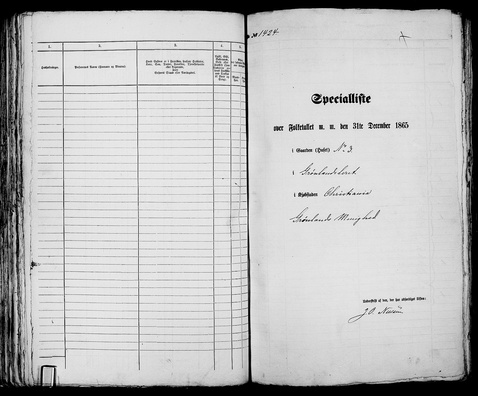 RA, 1865 census for Kristiania, 1865, p. 3238