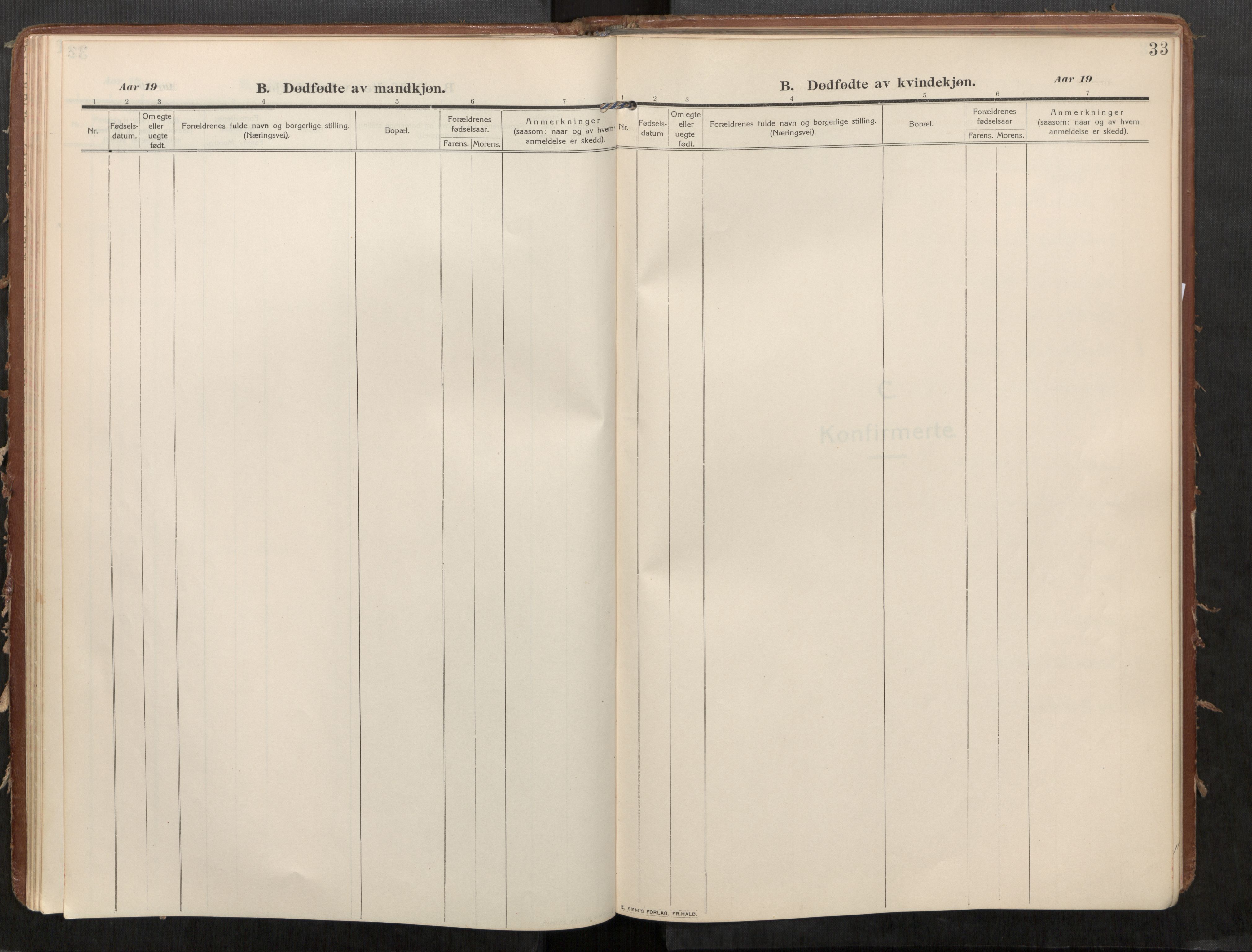 Stod sokneprestkontor, SAT/A-1164/1/I/I1/I1a/L0002: Parish register (official) no. 2, 1909-1922, p. 33