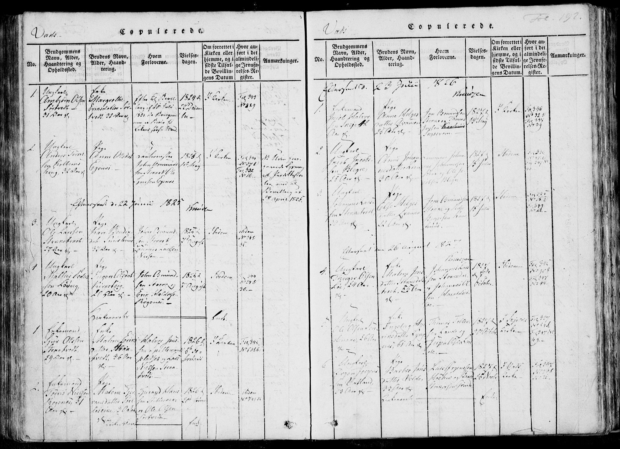 Skjold sokneprestkontor, SAST/A-101847/H/Ha/Haa/L0004: Parish register (official) no. A 4 /2, 1815-1830, p. 192