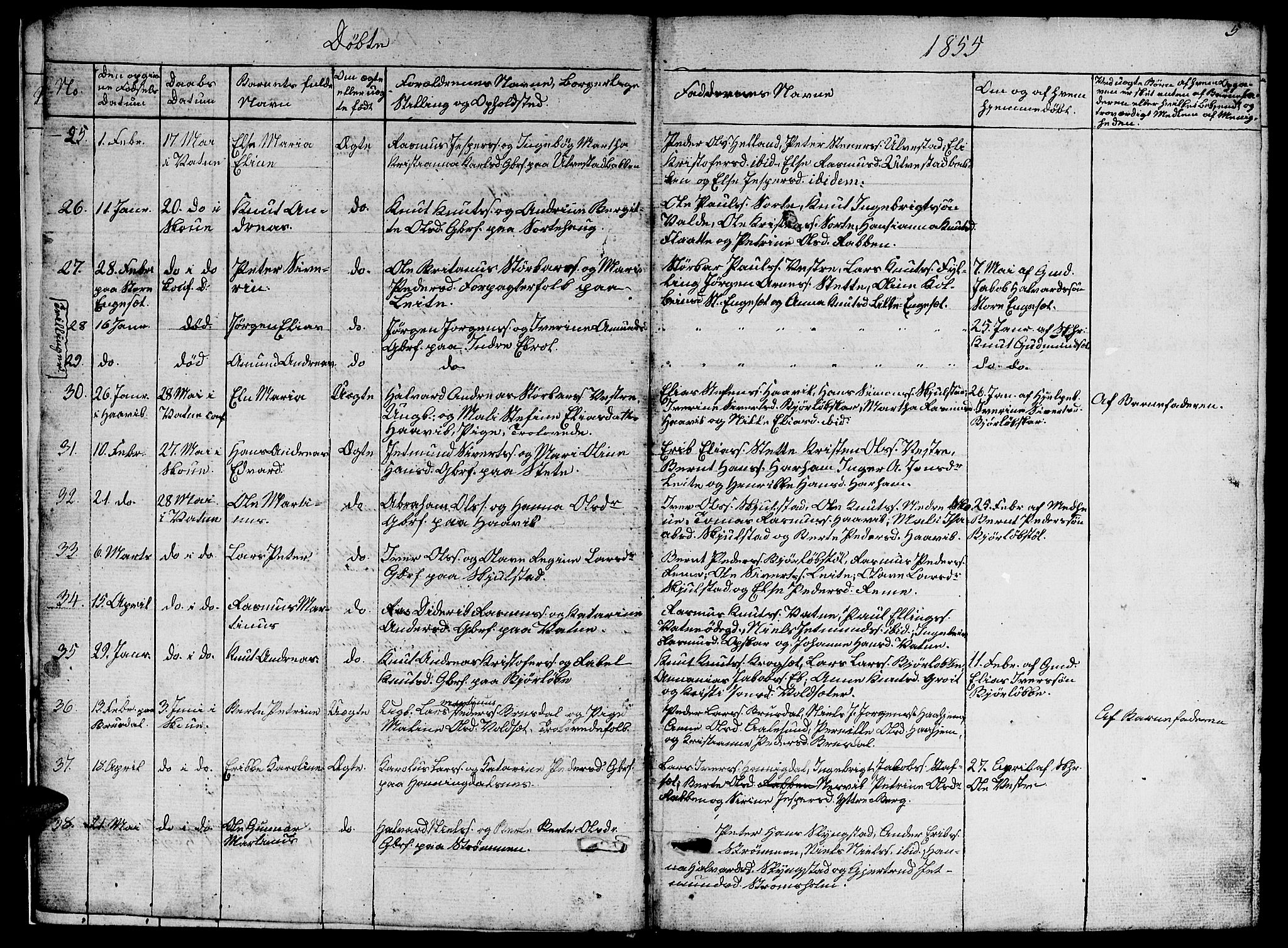 Ministerialprotokoller, klokkerbøker og fødselsregistre - Møre og Romsdal, SAT/A-1454/524/L0363: Parish register (copy) no. 524C04, 1855-1864, p. 5