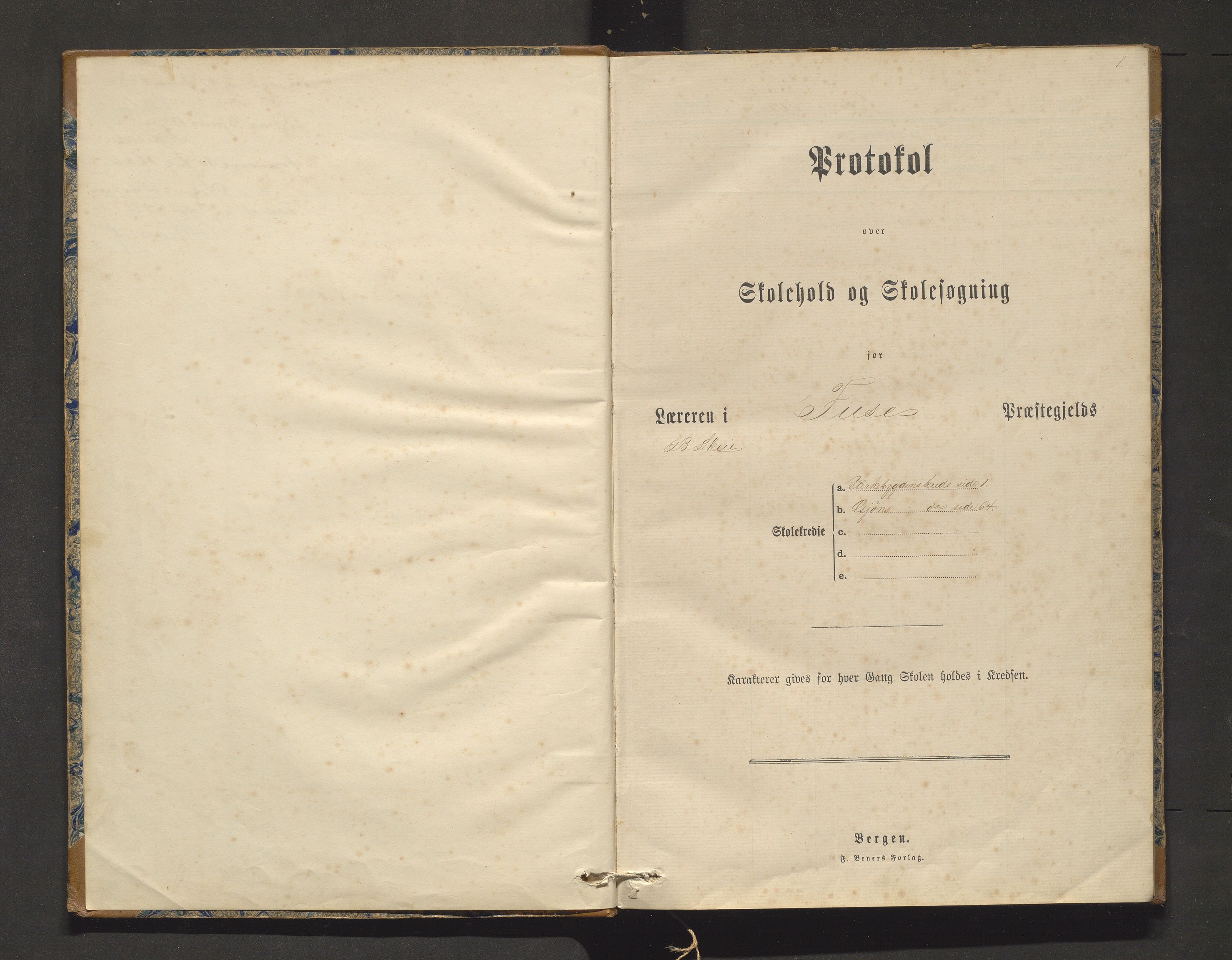 Hålandsdalen kommune. Barneskulane, IKAH/1239-231/F/Fa/L0006: Skuleprotokoll for Kirkebygden og Gjøen krinsar i Fusa prestegjeld, 1884-1914