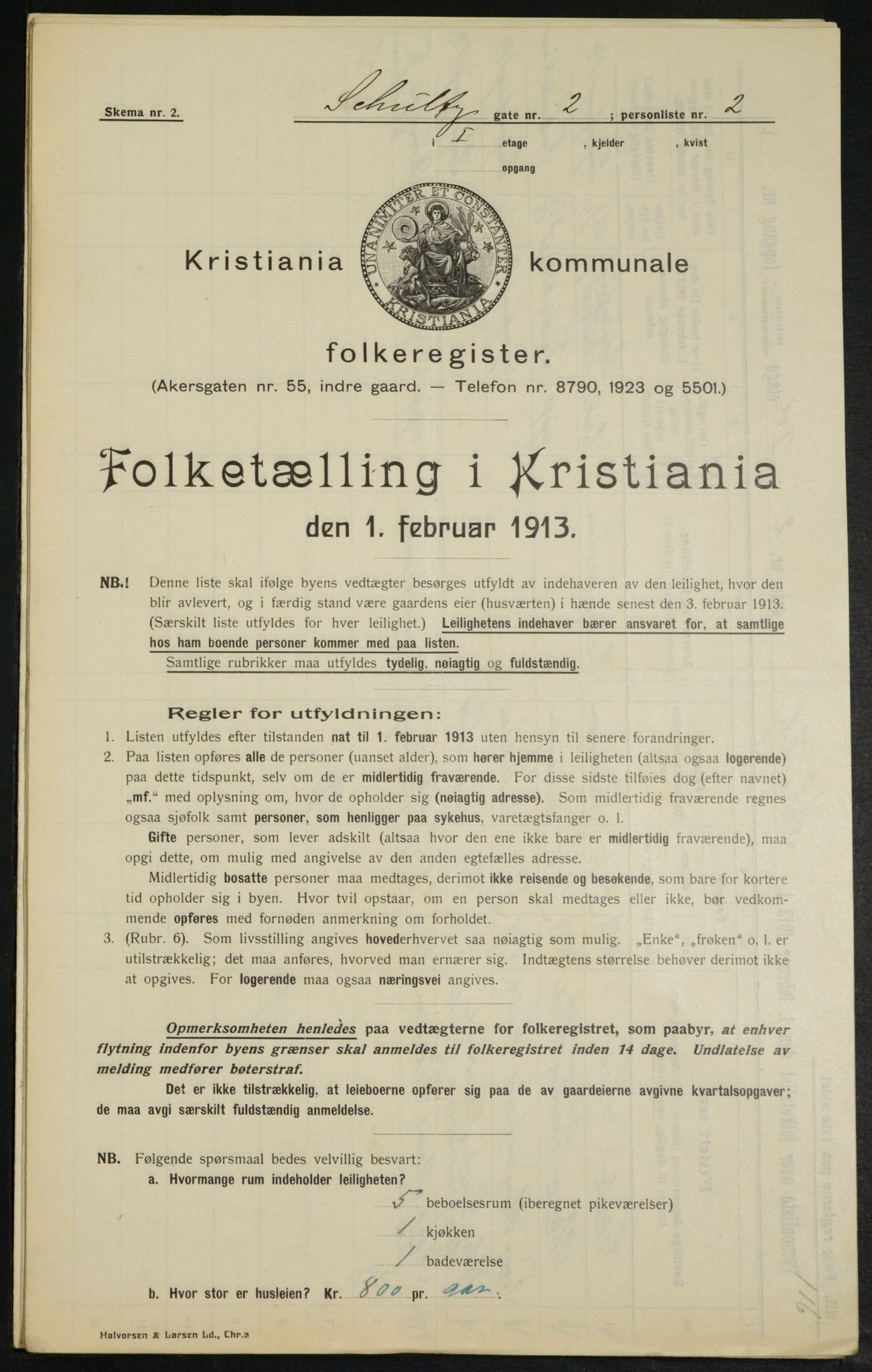 OBA, Municipal Census 1913 for Kristiania, 1913, p. 90501