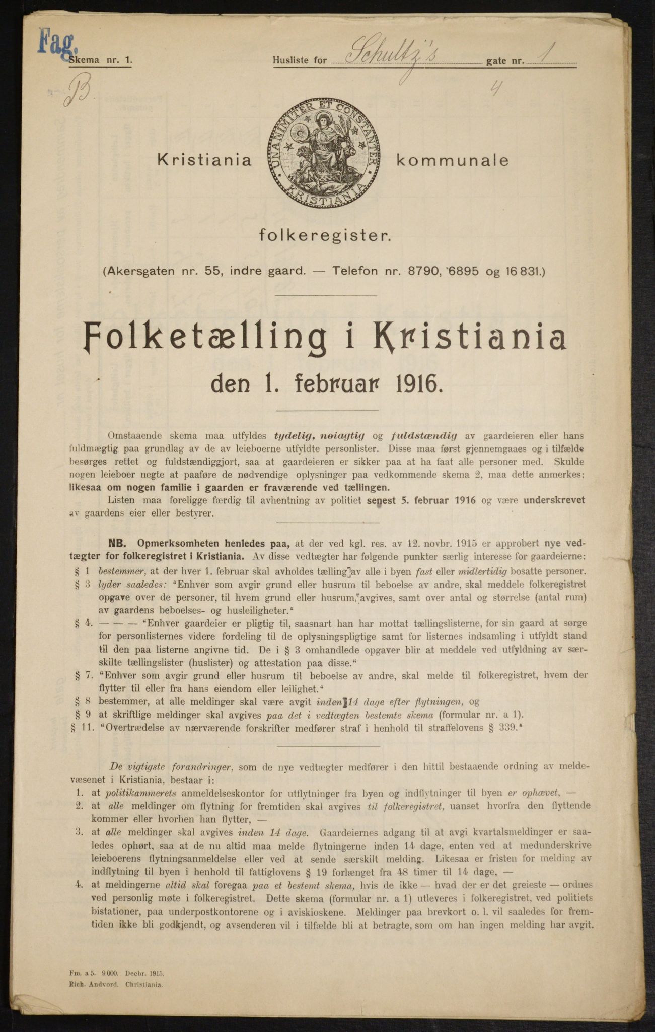 OBA, Municipal Census 1916 for Kristiania, 1916, p. 92658