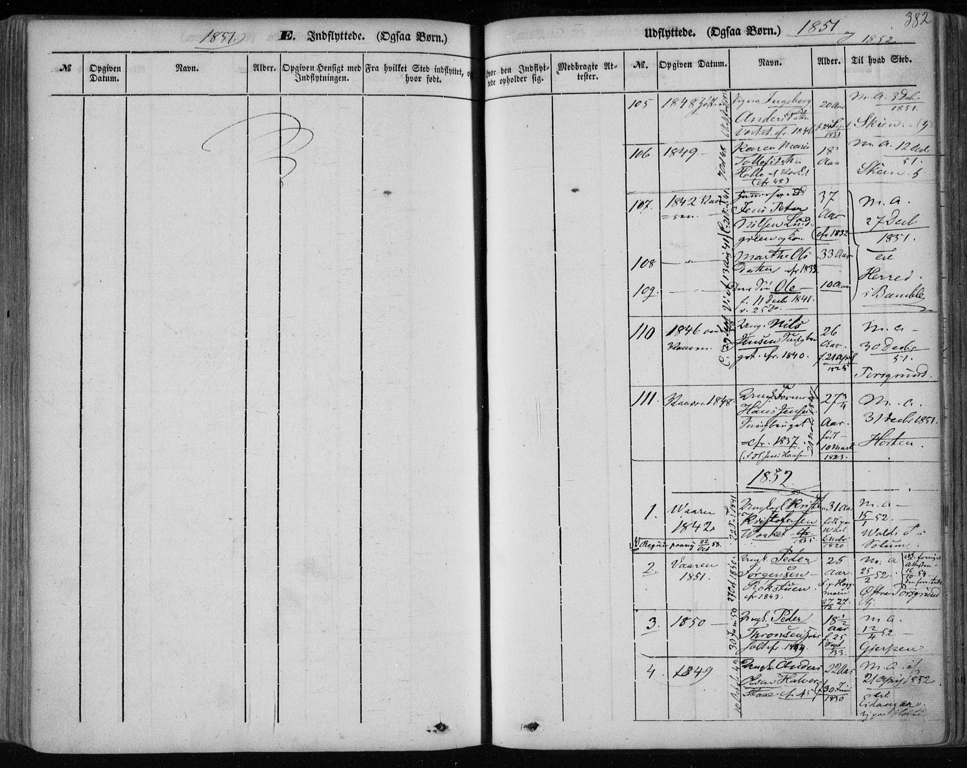 Holla kirkebøker, SAKO/A-272/F/Fa/L0005: Parish register (official) no. 5, 1849-1860, p. 382