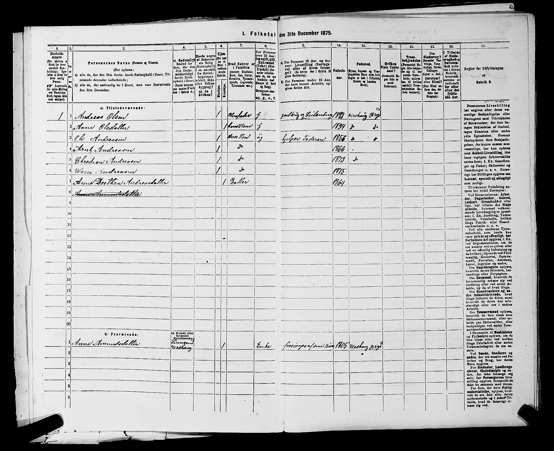 RA, 1875 census for 0224P Aurskog, 1875, p. 51