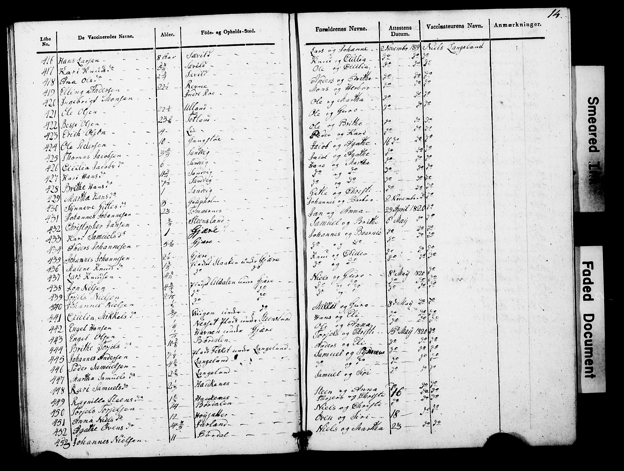 Os sokneprestembete, SAB/A-99929: Parish register (official) no. A 19, 1817-1830, p. 14