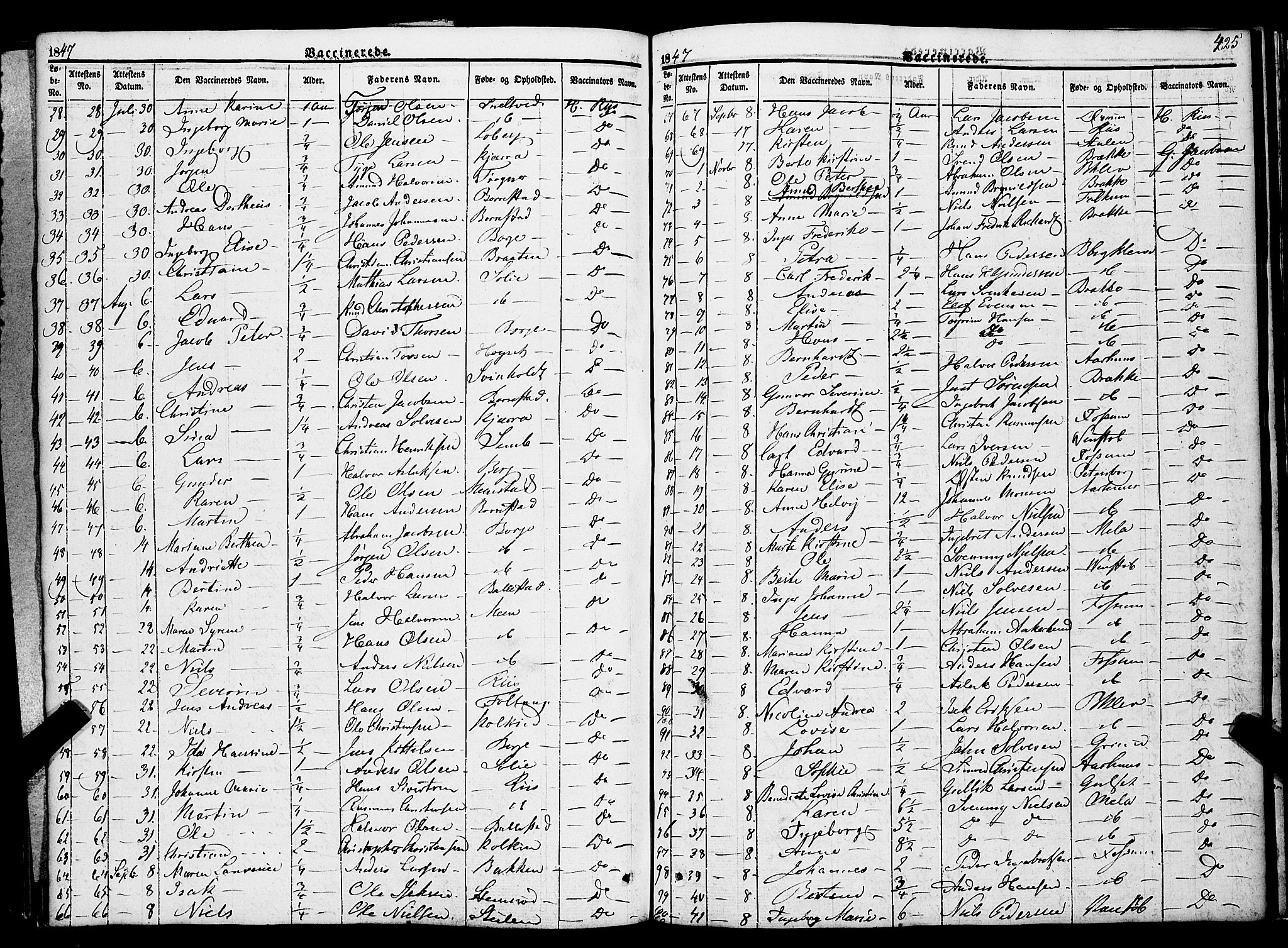 Gjerpen kirkebøker, SAKO/A-265/F/Fa/L0007b: Parish register (official) no. I 7B, 1834-1857, p. 425