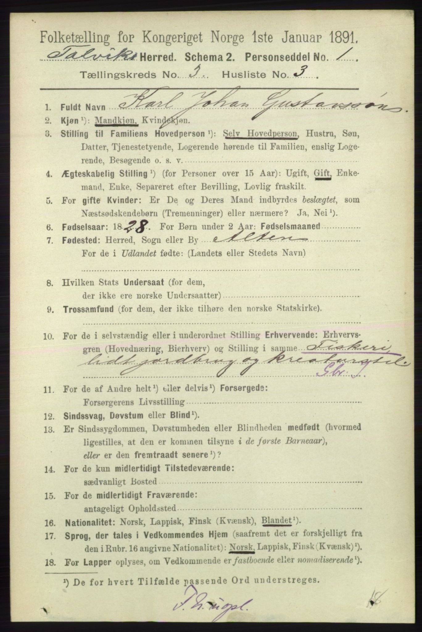 RA, 1891 census for 2013 Talvik, 1891, p. 731