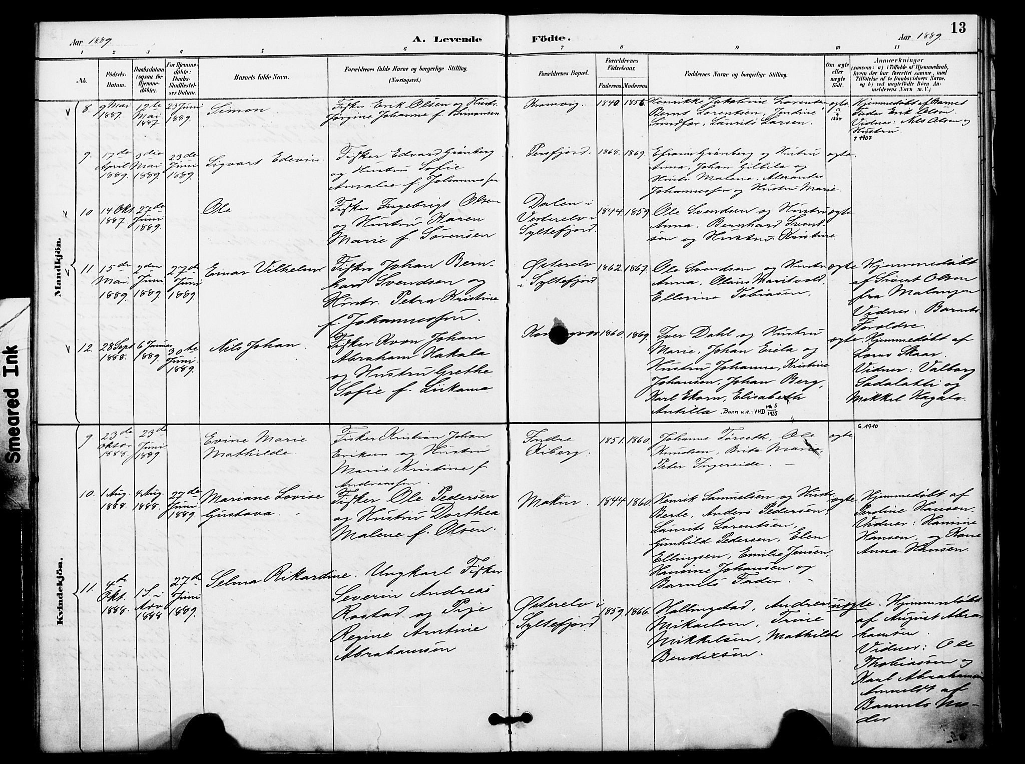 Vardø sokneprestkontor, AV/SATØ-S-1332/H/Ha/L0009kirke: Parish register (official) no. 9, 1887-1898, p. 14