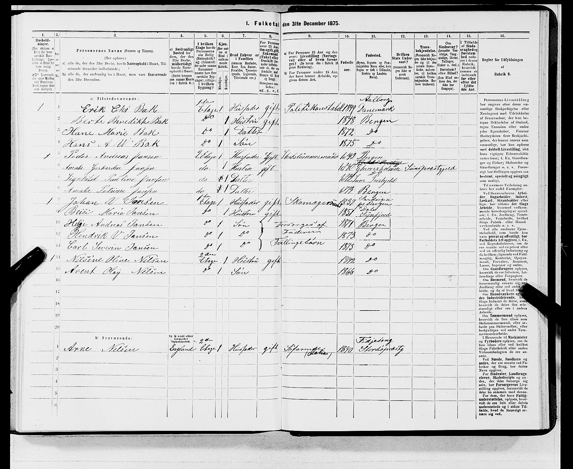 SAB, 1875 census for 1301 Bergen, 1875, p. 5636