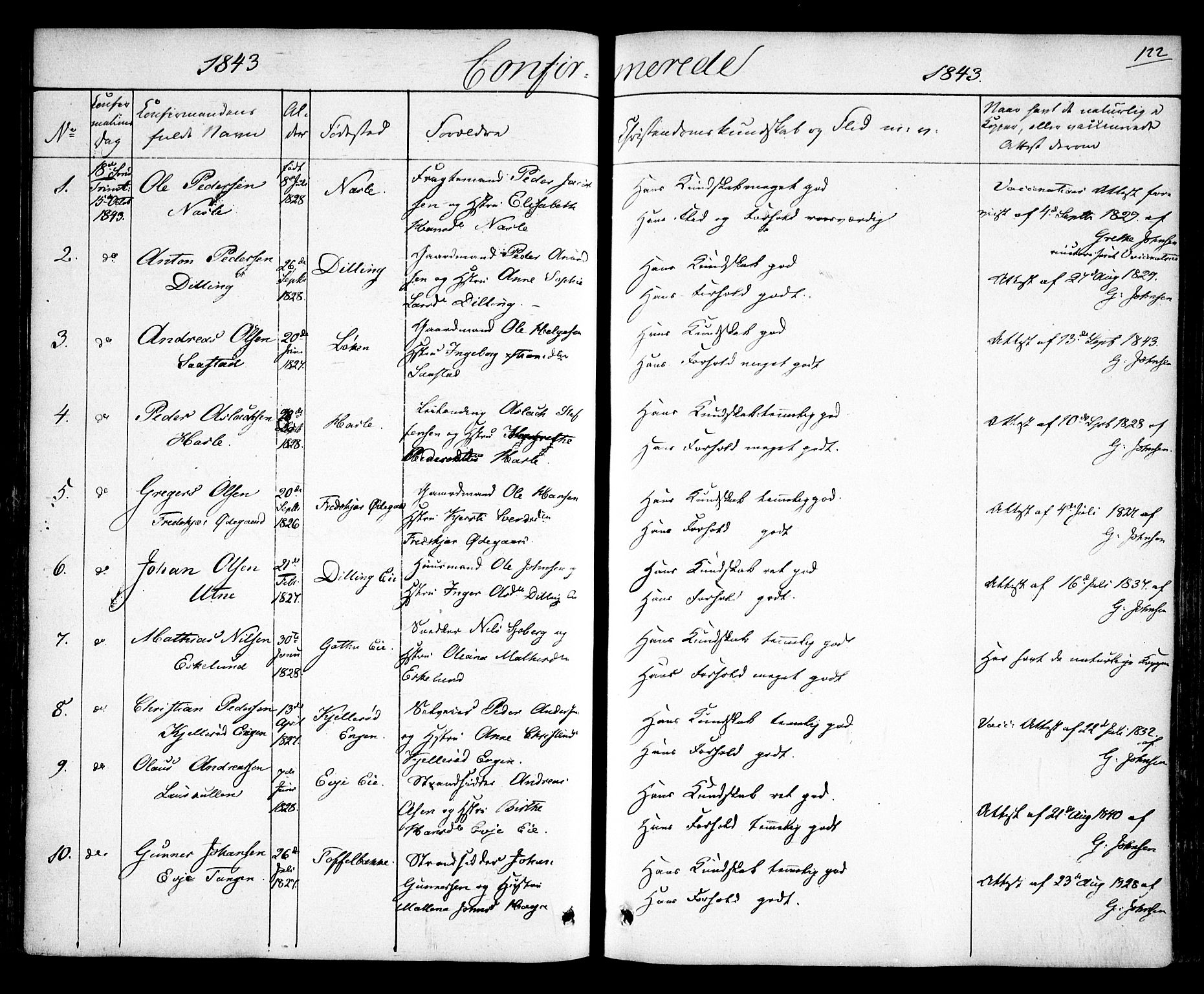 Rygge prestekontor Kirkebøker, SAO/A-10084b/F/Fa/L0004: Parish register (official) no. 4, 1836-1851, p. 122