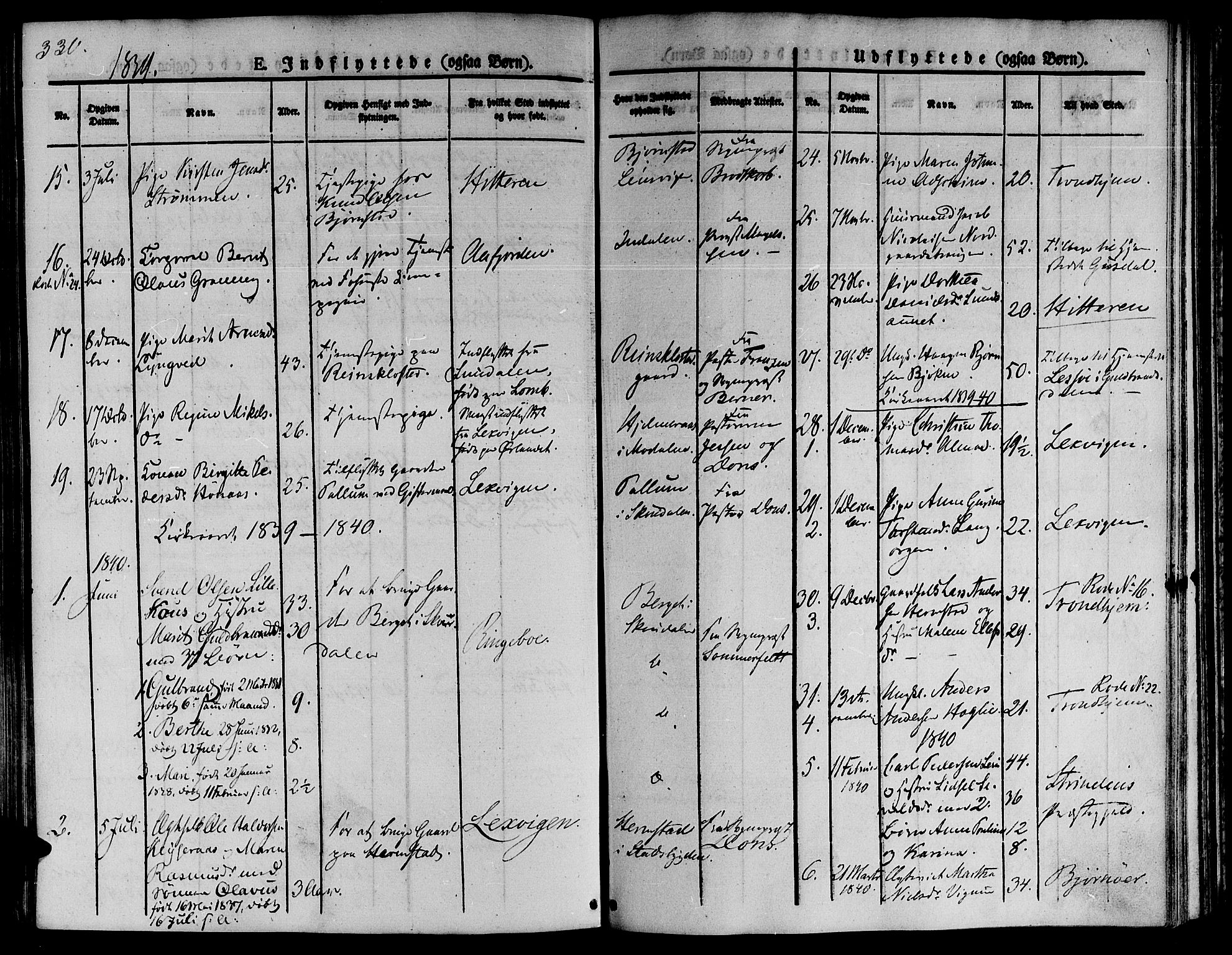 Ministerialprotokoller, klokkerbøker og fødselsregistre - Sør-Trøndelag, SAT/A-1456/646/L0610: Parish register (official) no. 646A08, 1837-1847, p. 330