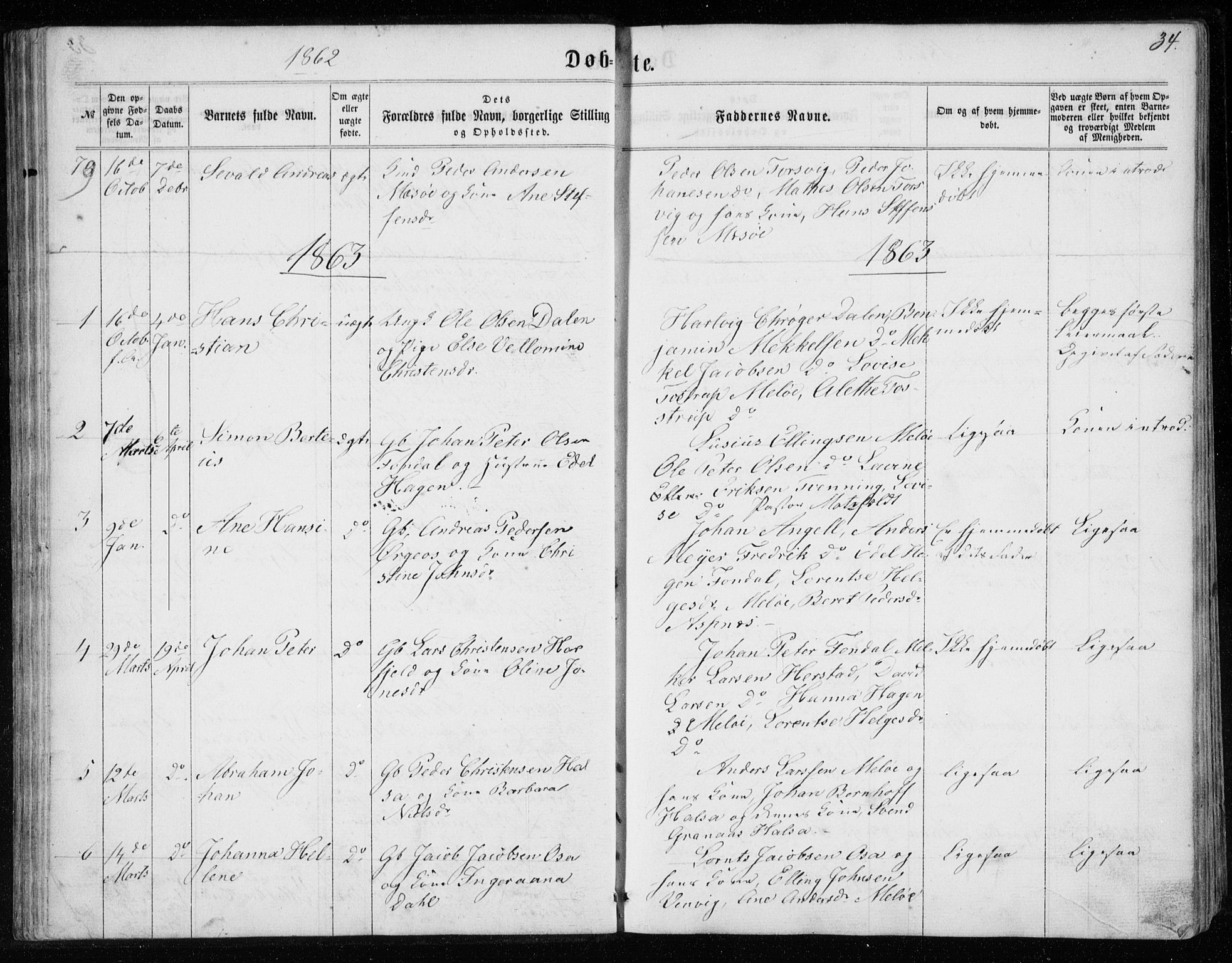Ministerialprotokoller, klokkerbøker og fødselsregistre - Nordland, SAT/A-1459/843/L0634: Parish register (copy) no. 843C03, 1860-1884, p. 34