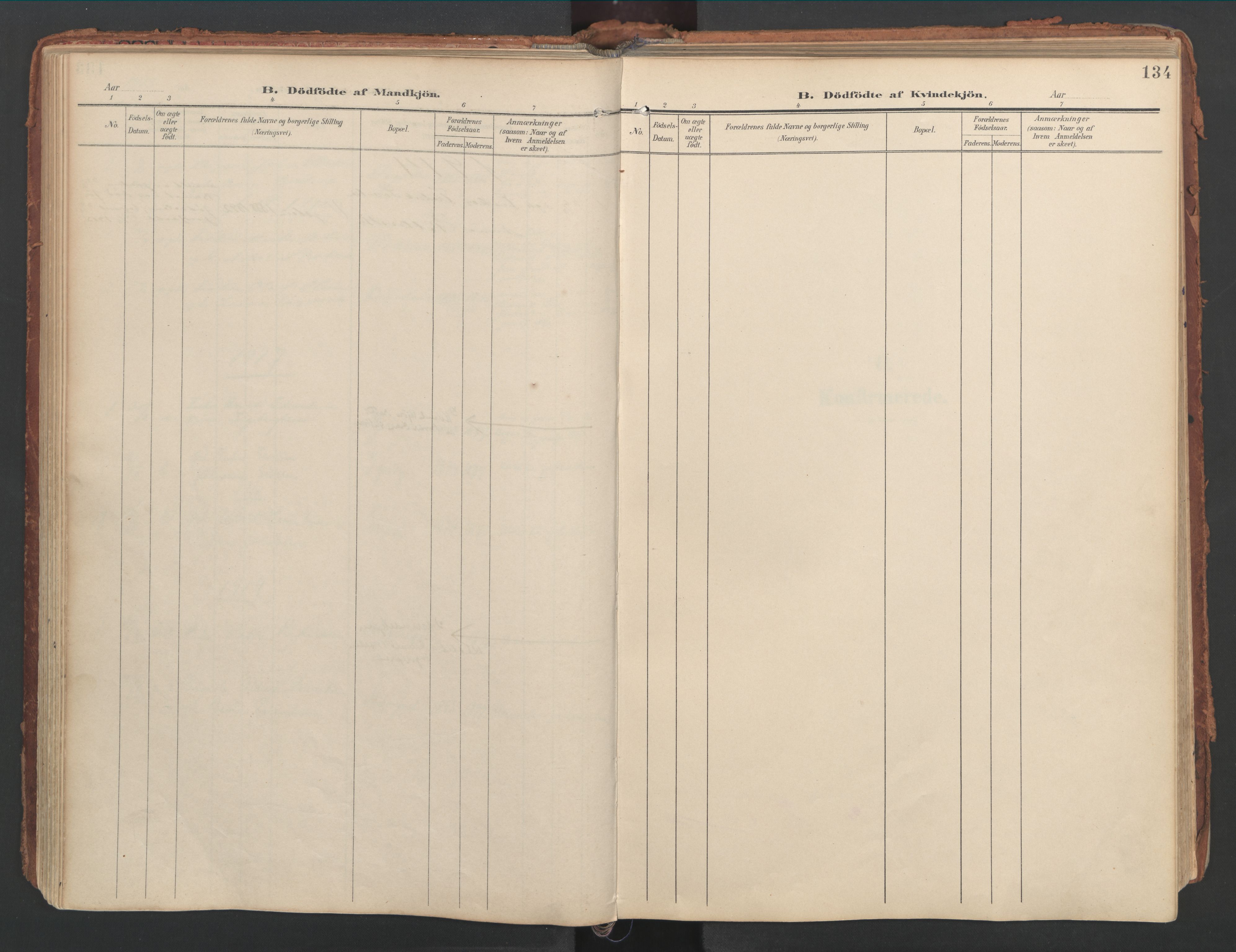 Ministerialprotokoller, klokkerbøker og fødselsregistre - Nordland, AV/SAT-A-1459/816/L0250: Parish register (official) no. 816A16, 1903-1923, p. 134