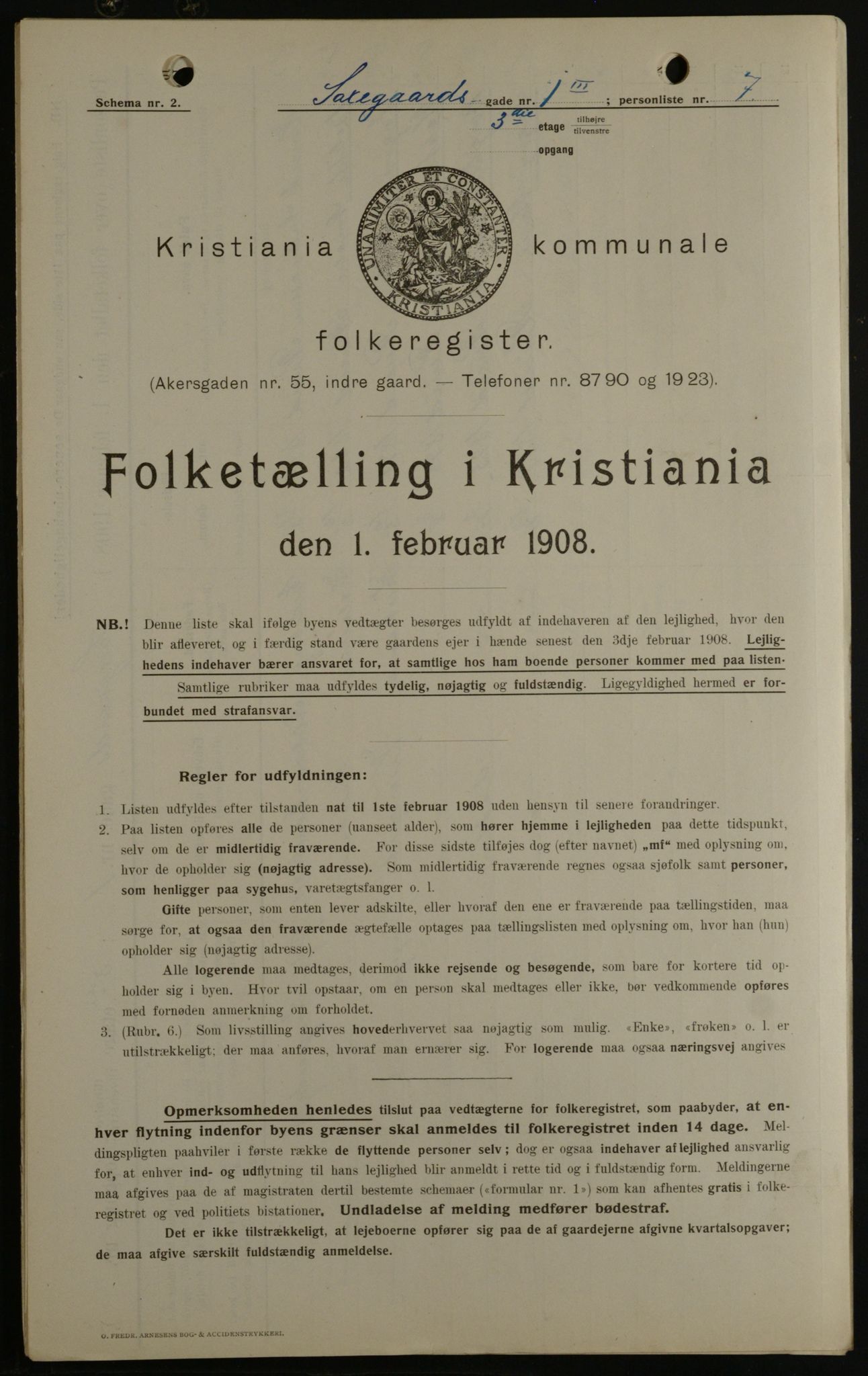 OBA, Municipal Census 1908 for Kristiania, 1908, p. 80468