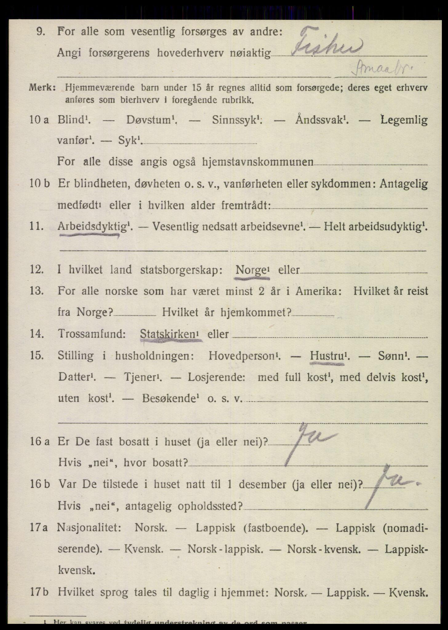 SAT, 1920 census for Dønnes, 1920, p. 3219